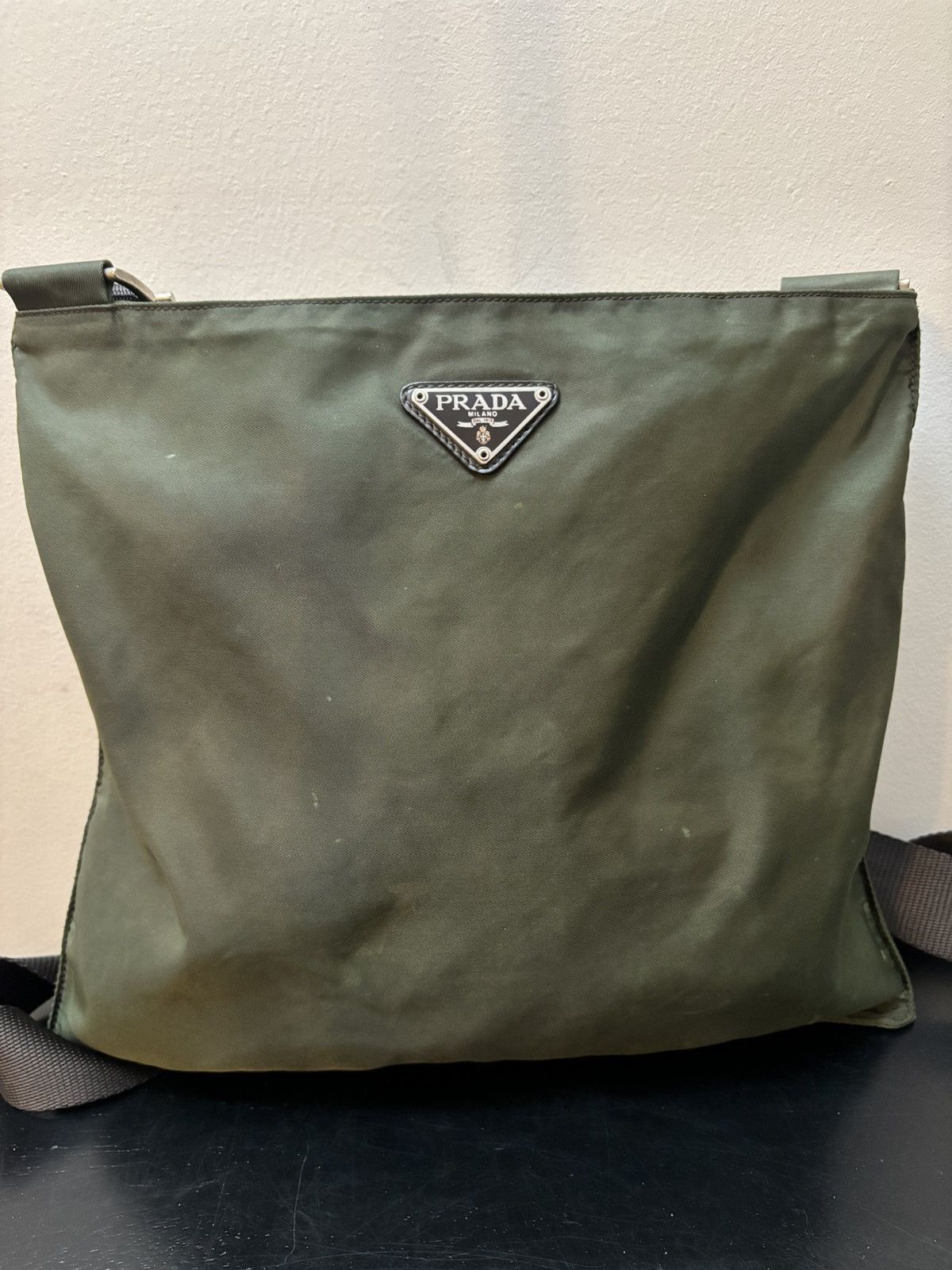 Prada Prada Nylon Shoulder Crossbody Bag Olive Green Size ONE SIZE - 2 Thumbnail
