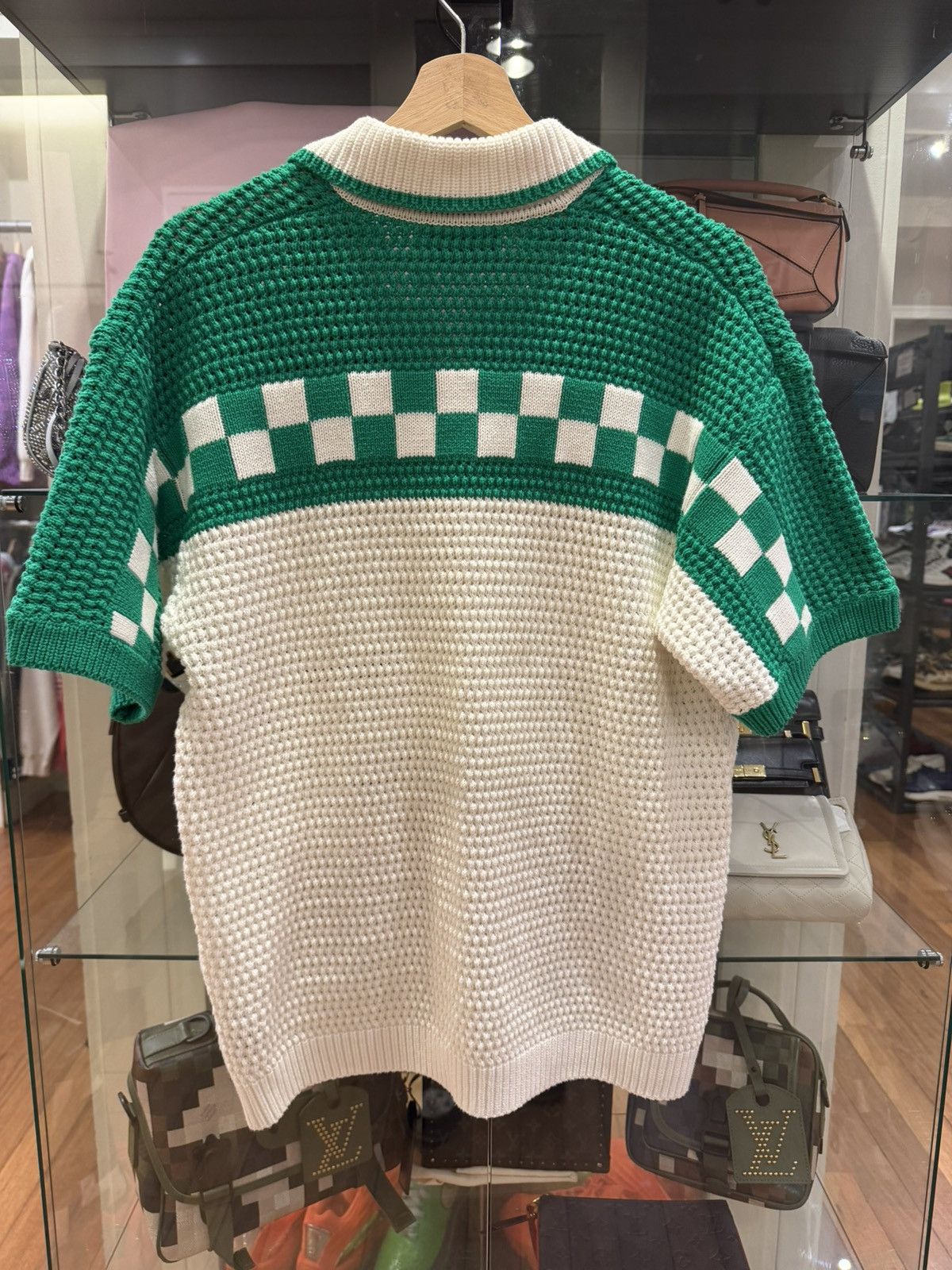 Casablanca Casablanca Faux Crochet Cotton Shirt - Green White Size US S / EU 44-46 / 1 - 2 Thumbnail