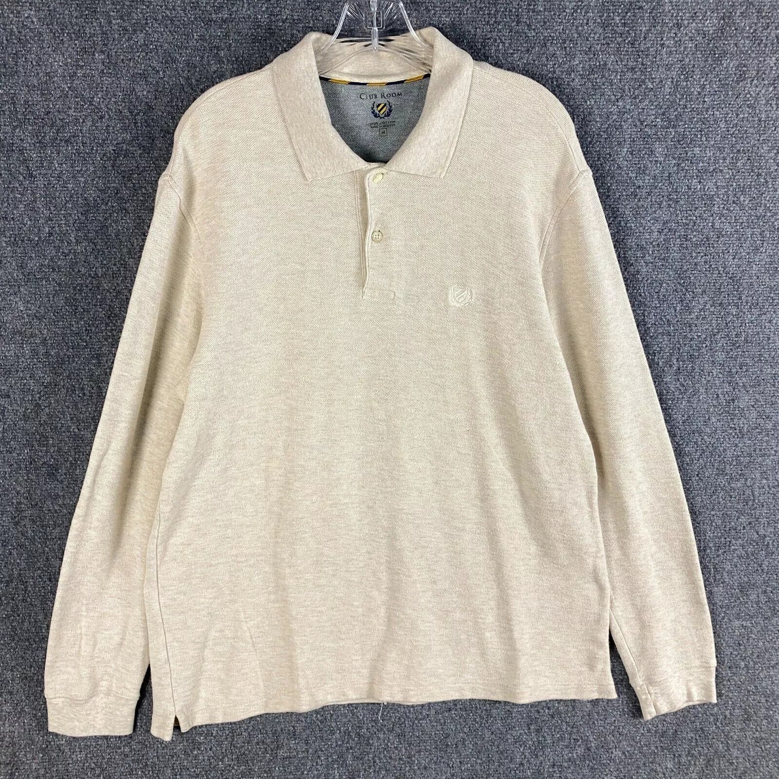 Club Room Club Room Polo Shirt Men's Medium Long Sleeve Beige Cotton M Size US M / EU 48-50 / 2 - 1 Thumbnail