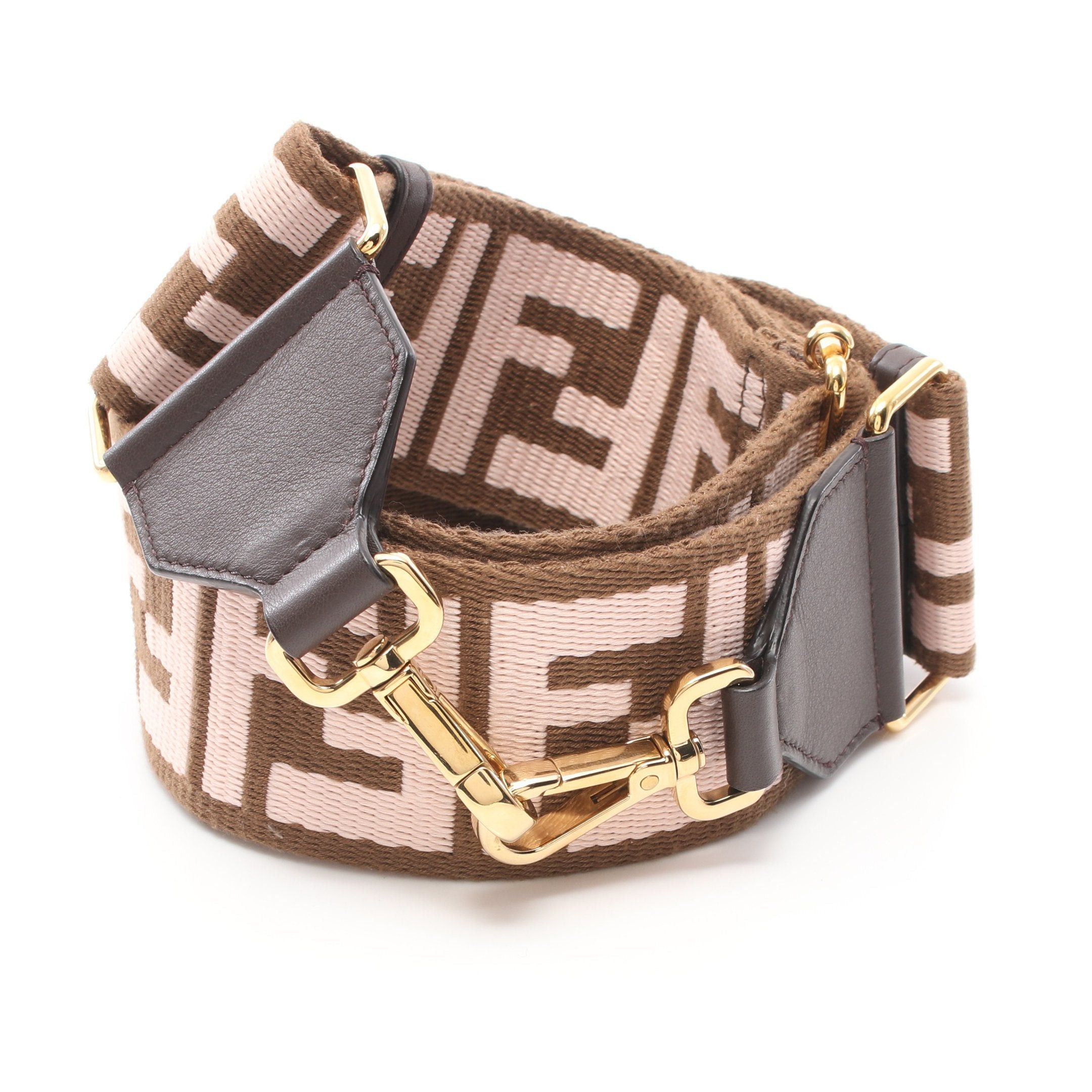 Fendi Fendi Strap You Shoulder Canvas Leather Brown Pink Dark Size ONE SIZE - 1 Thumbnail