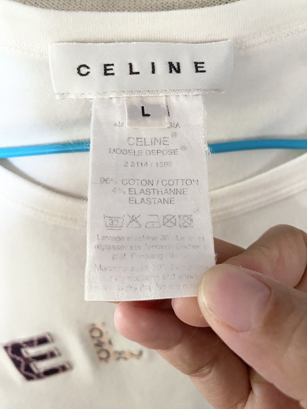 Celine CELINE - Baby Tee Embroidered Logo Size L / US 10 / IT 46 - 8 Thumbnail