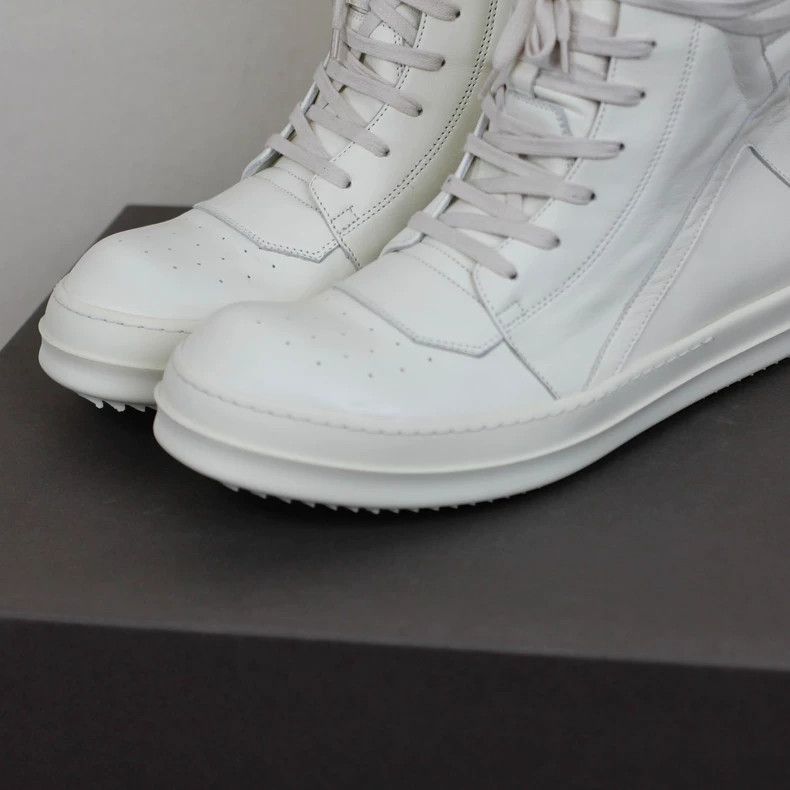 Rick Owens rickowens milk white high top sneakers-2508 Size US 5 / EU 37 - 3 Thumbnail