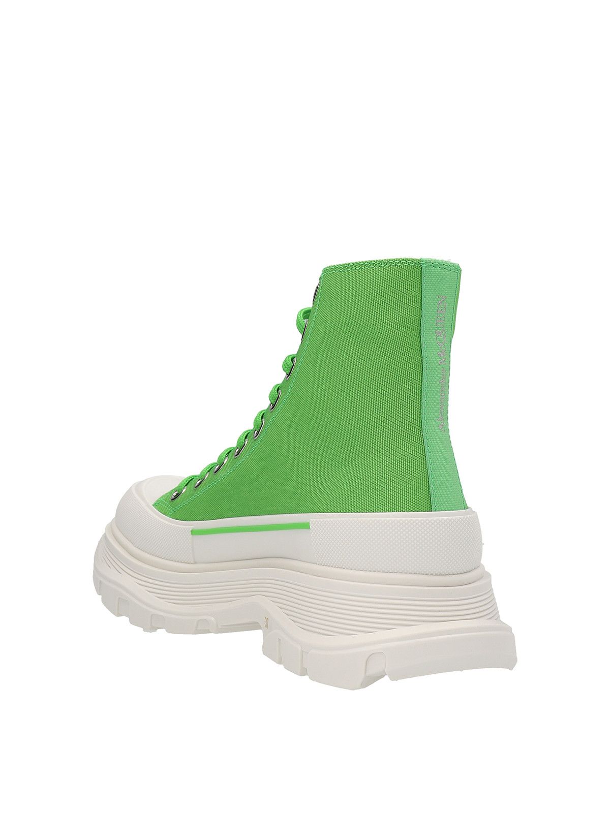 Alexander McQueen o1y0225 Hi-Top Sneakers in Green & White Size US 7.5 / IT 37.5 - 2 Thumbnail