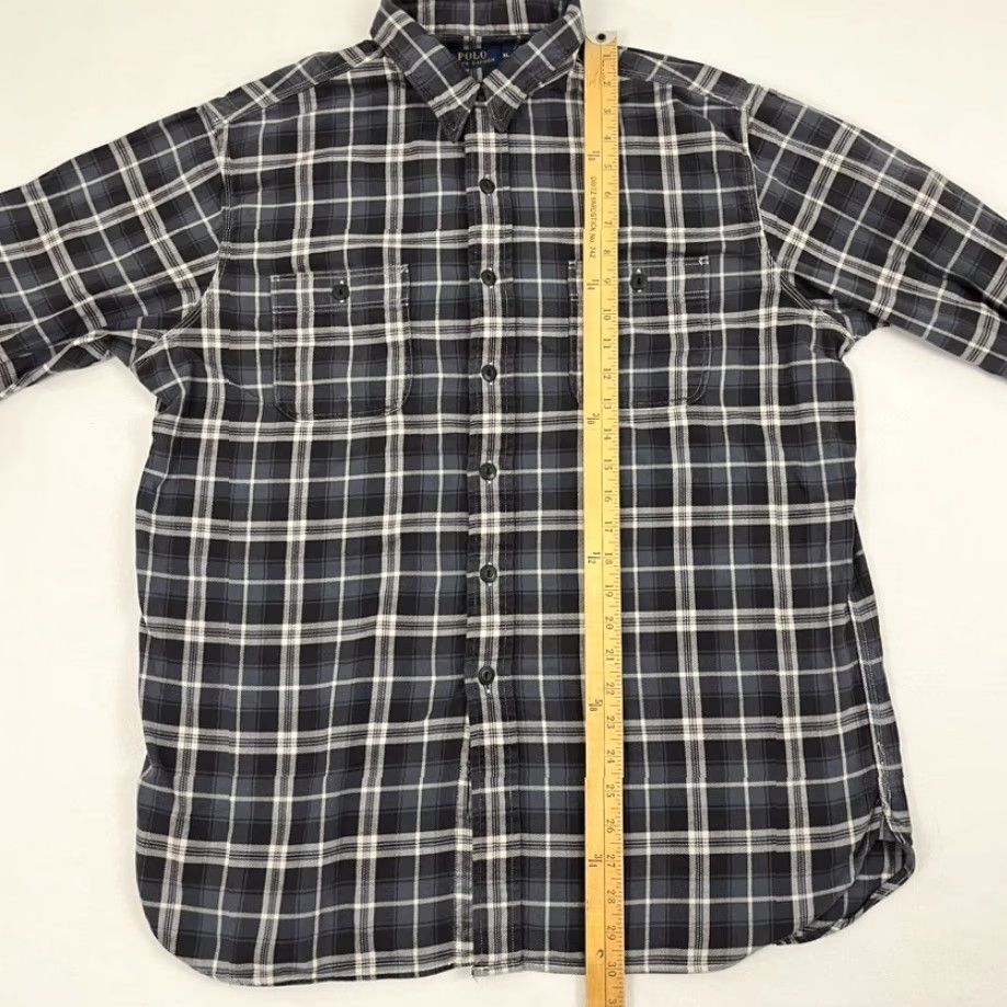 Polo Ralph Lauren VINTAGE Polo Ralph Lauren Shirt Mens XL Blue Gray Chin Strap Workwear Heritage Flannel Size US XL / EU 56 / 4 - 4 Thumbnail