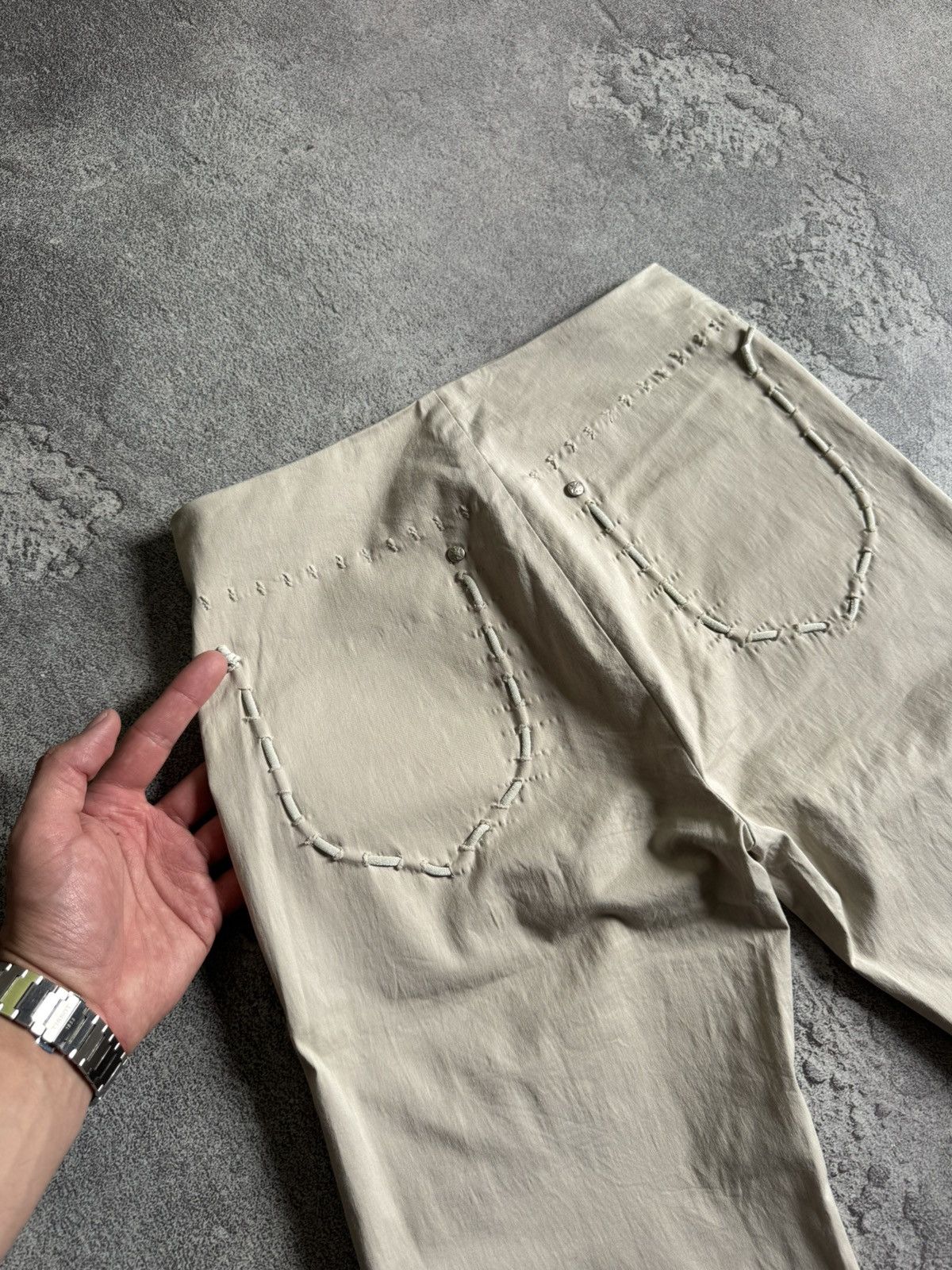 Marithe + Francois Girbaud Marithe Francois Girbaud Beige Pants Lace Detail Size IT 42 Size 28" / US 6 / IT 42 - 6 Thumbnail