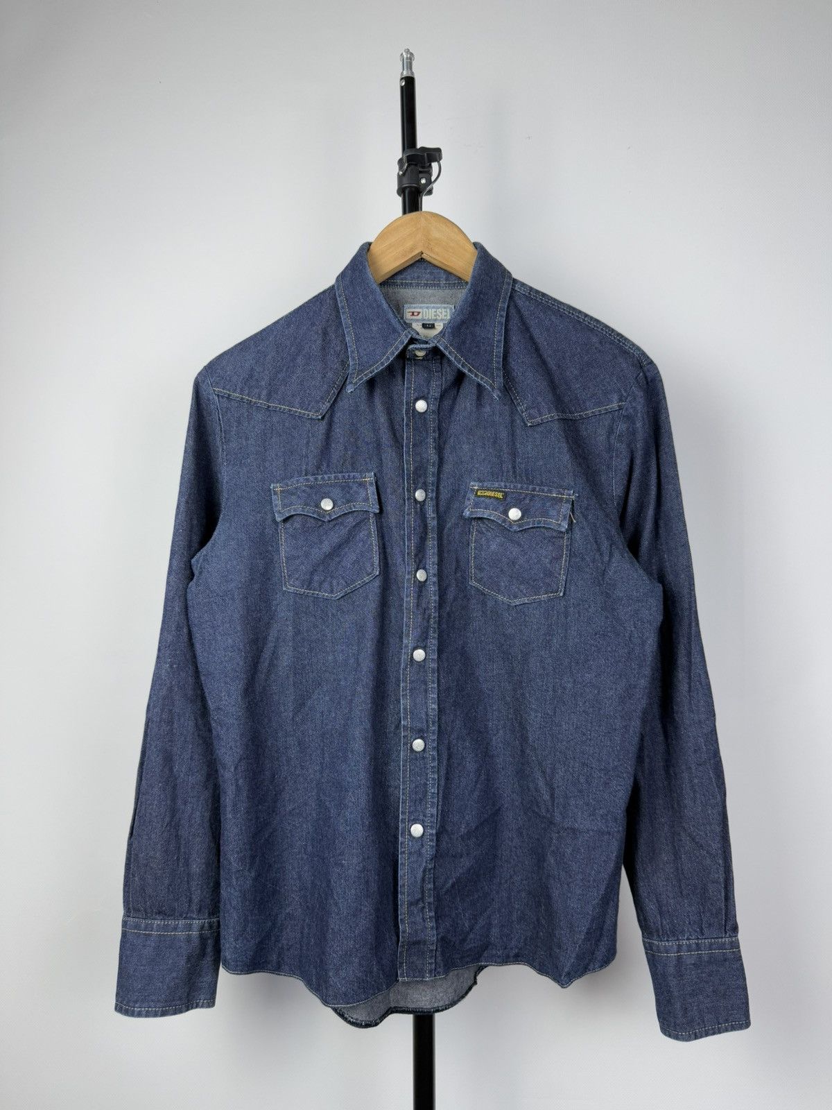Diesel × Japanese Brand × Vintage Vintage 90s Style Diesel Industry Denim Shirt Y2K Size US M / EU 48-50 / 2 - 1 Thumbnail