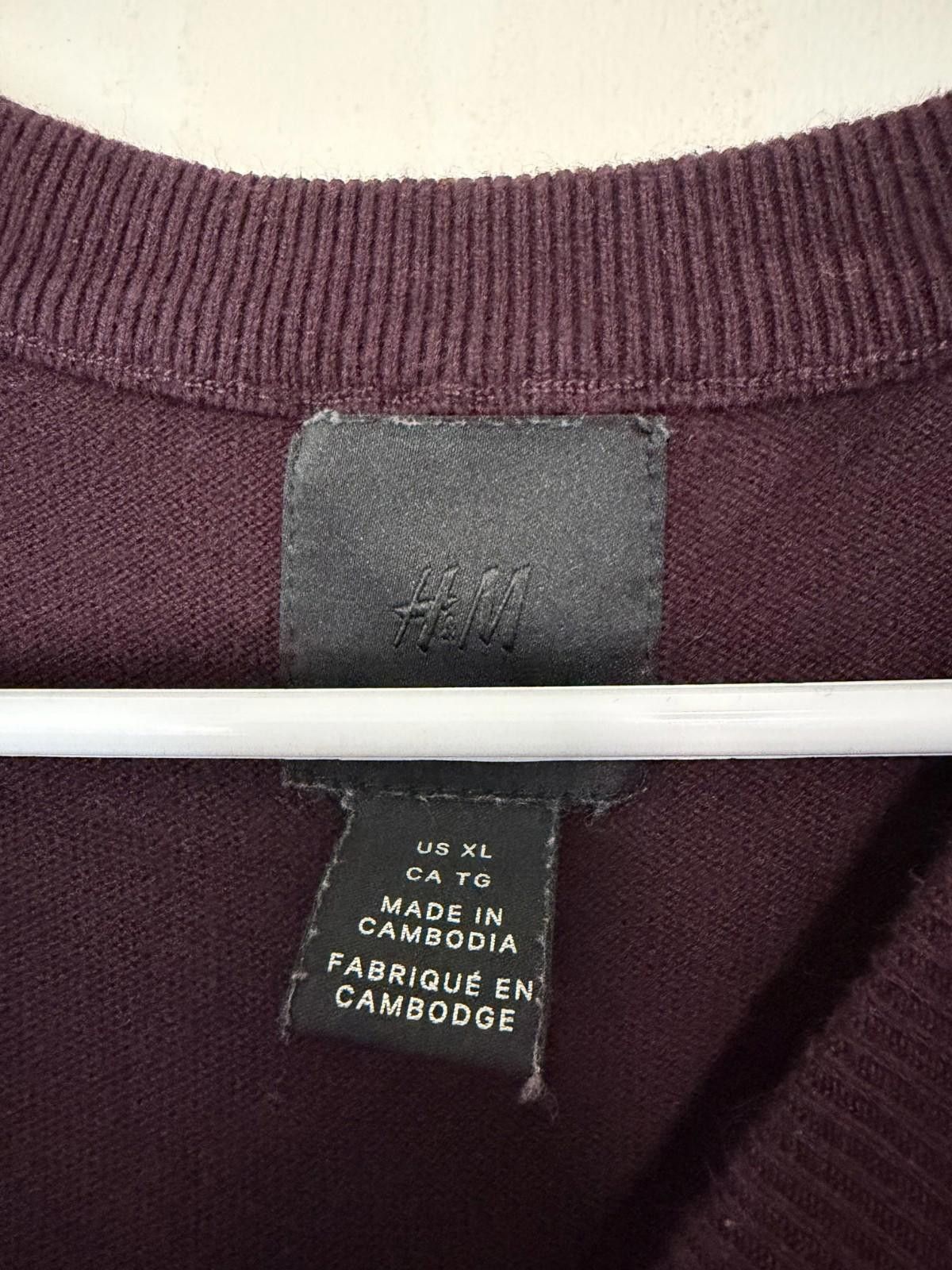 H&M H&M Maroon Crew Neck Pullover Sweater Mens XL Size US XL / EU 56 / 4 - 2 Thumbnail