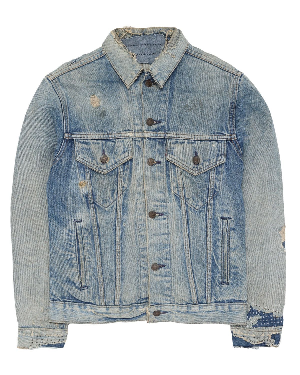 Levi's Trashed-Levi’s Type III Distressed Denim Jacket Size US S / EU 44-46 / 1 - 1 Thumbnail