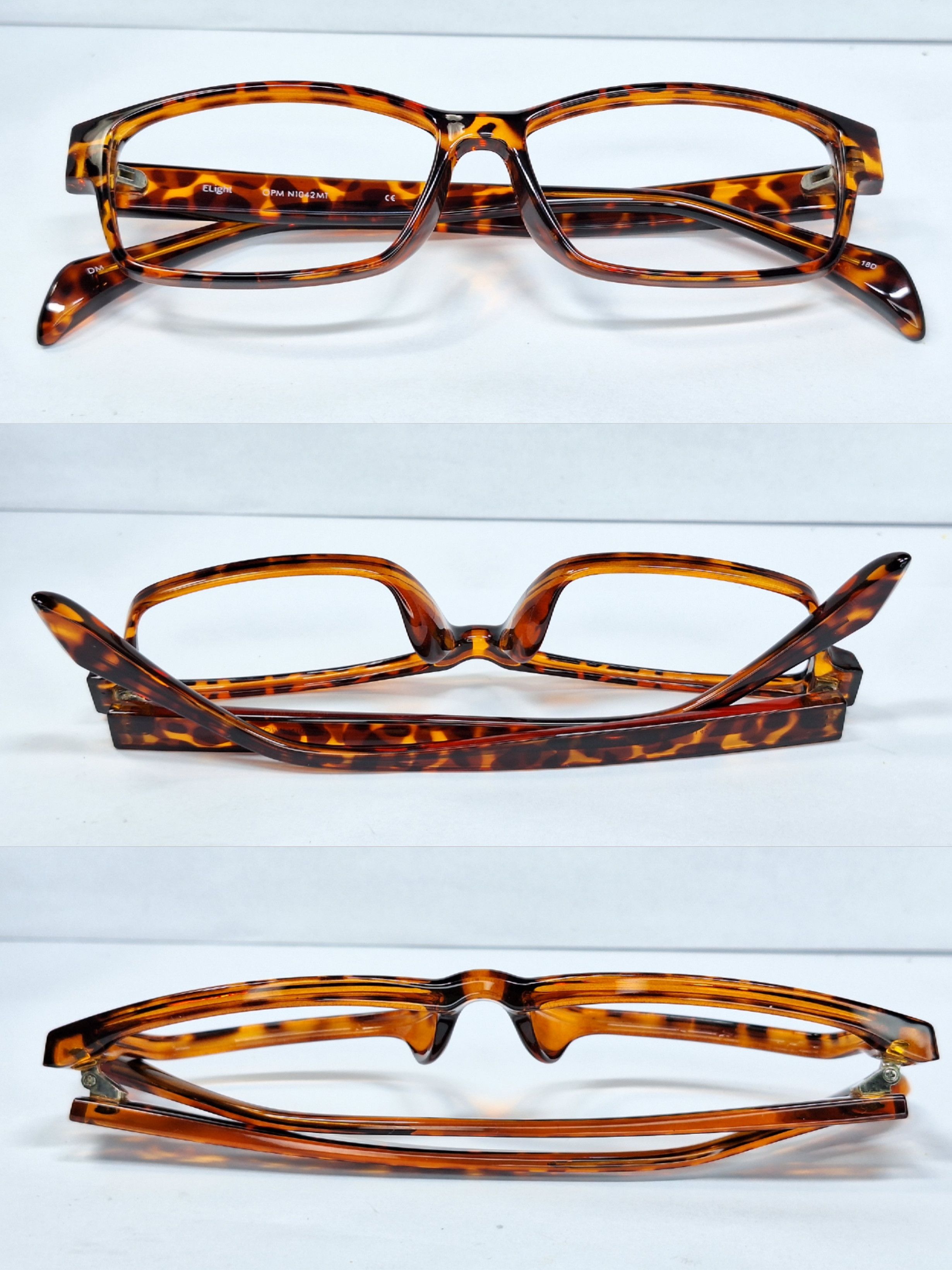 Vintage ELight OPM N1042MT Tortoise Square Glasses Frame Japan mint Size ONE SIZE - 8 Thumbnail