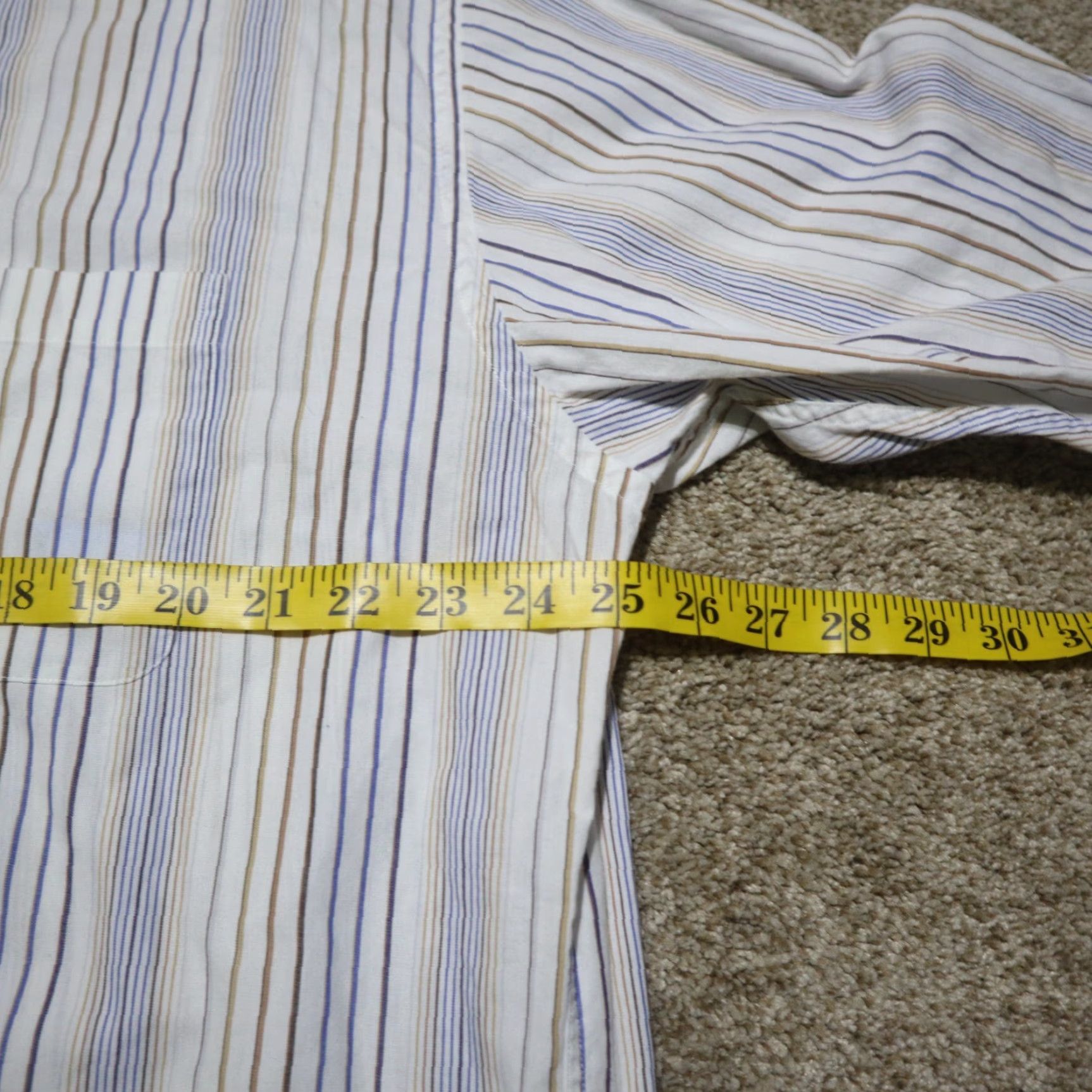 Liz Claiborne CLAIBORNE Shirt Adult XL Multicolor Striped Button-Up Short Sleeve Mens Size US XL / EU 56 / 4 - 5 Thumbnail