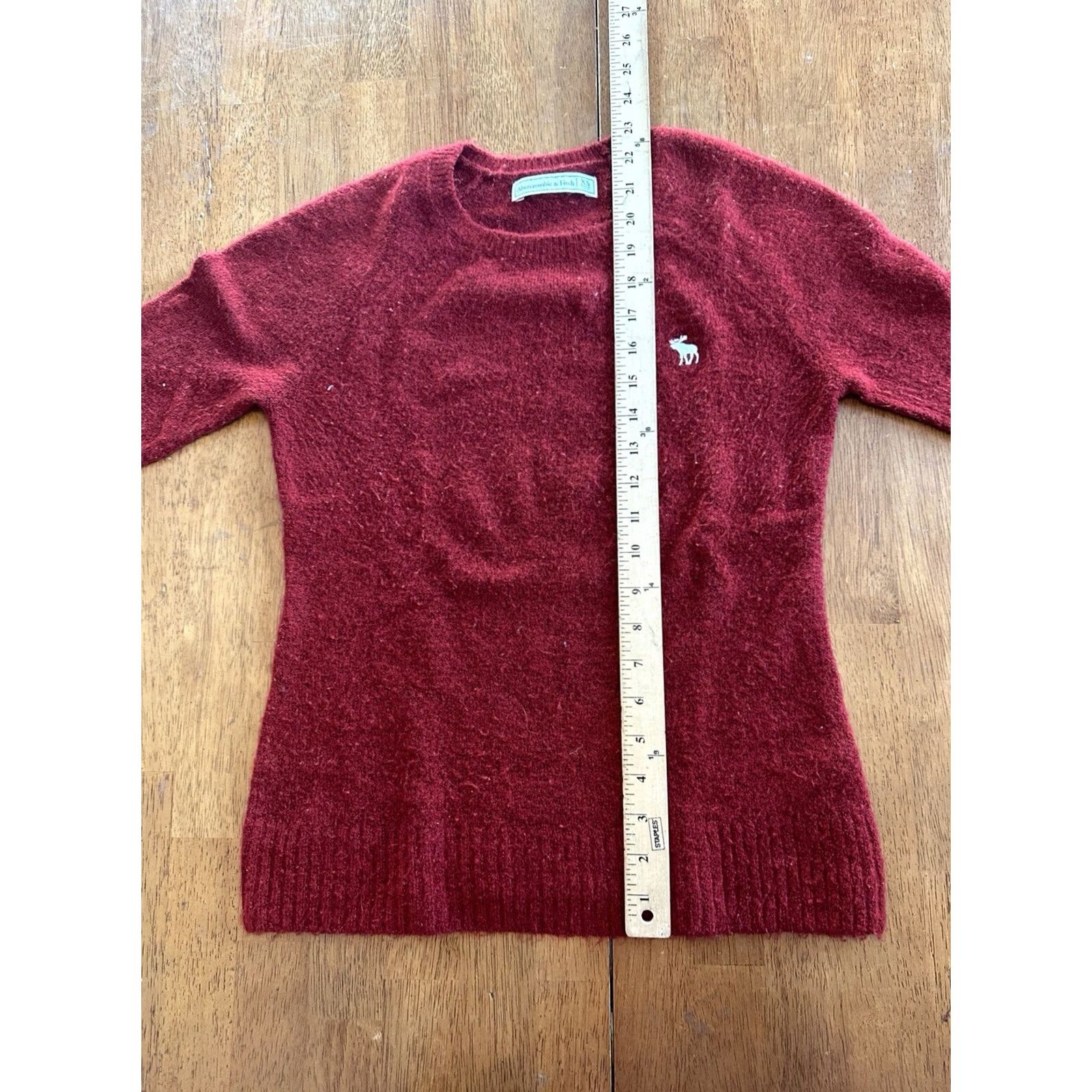 Abercrombie & Fitch Abercrombie & Fitch Sweater Womens XS Red Soft Acrylic Maroon Size XS / US 0-2 / IT 36-38 - 6 Thumbnail