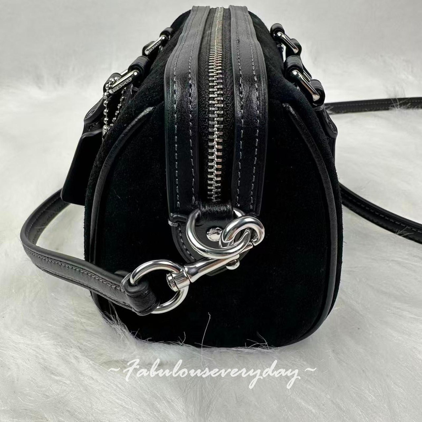 Coach Coach Mini Rowan Crossbody Cherry Charm In Suede/Sv/Black Size ONE SIZE - 2 Thumbnail