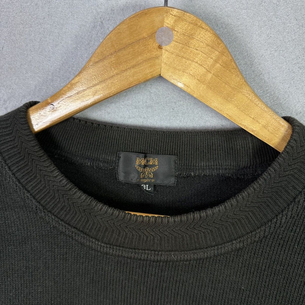 MCM Vintage MCM Crewneck Sweatshirt 3L Black Big Logo Embroidery Size US L / EU 52-54 / 3 - 3 Thumbnail