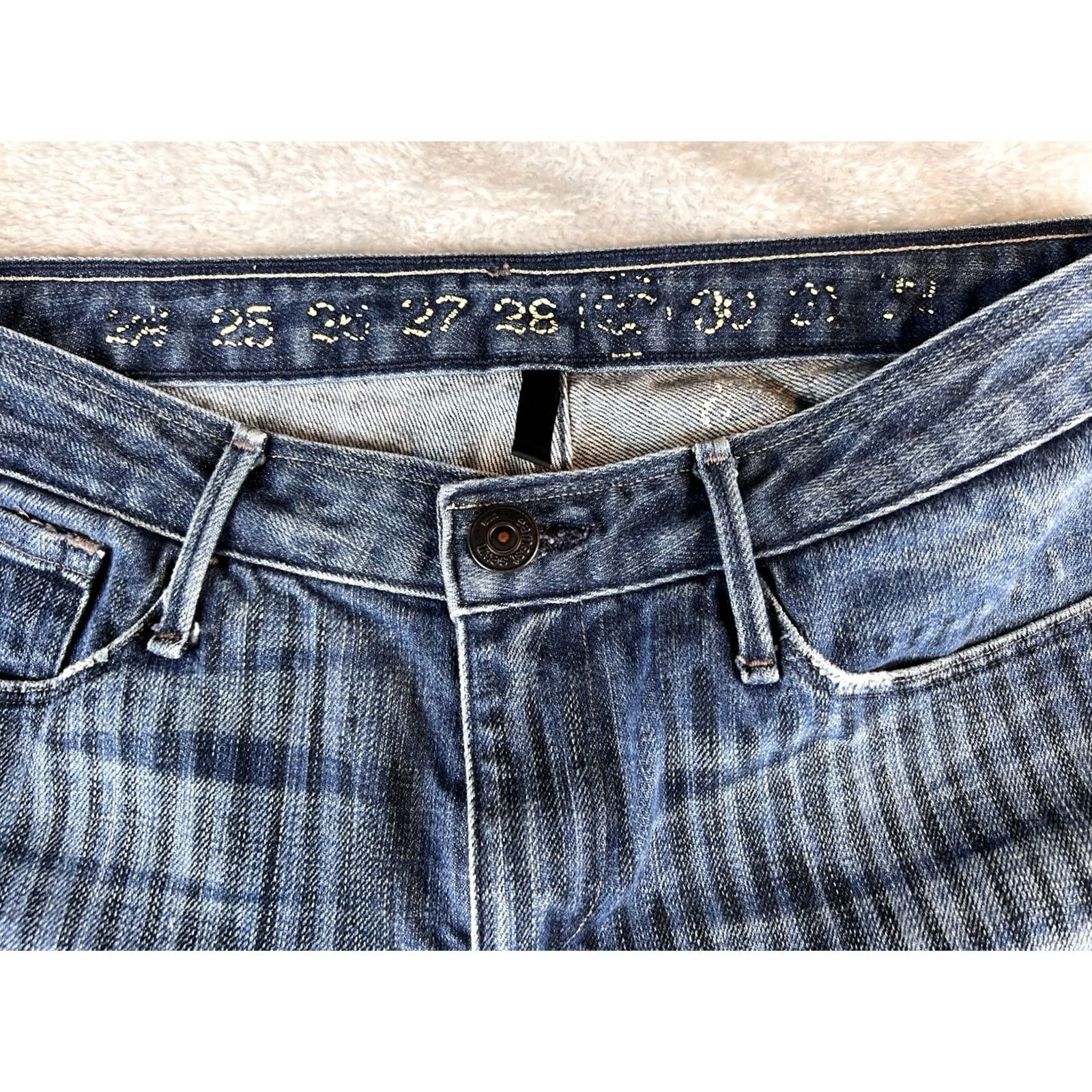 Vintage VTG Earnest Sewn Jeans Womens 30 Blue Striped Straight Denim 5-Pocket USA Y2K RARE Jeans Women Size 30" / US 8 / IT 44 - 6 Thumbnail
