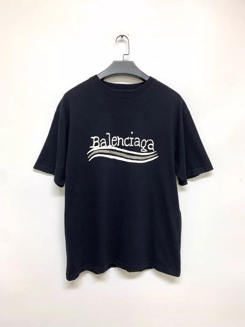 Balenciaga Balenciaga Handwritten Wave Coke Short Sleeve T-Shirt 2505- Size US XS / EU 42 / 0 - 1 Thumbnail