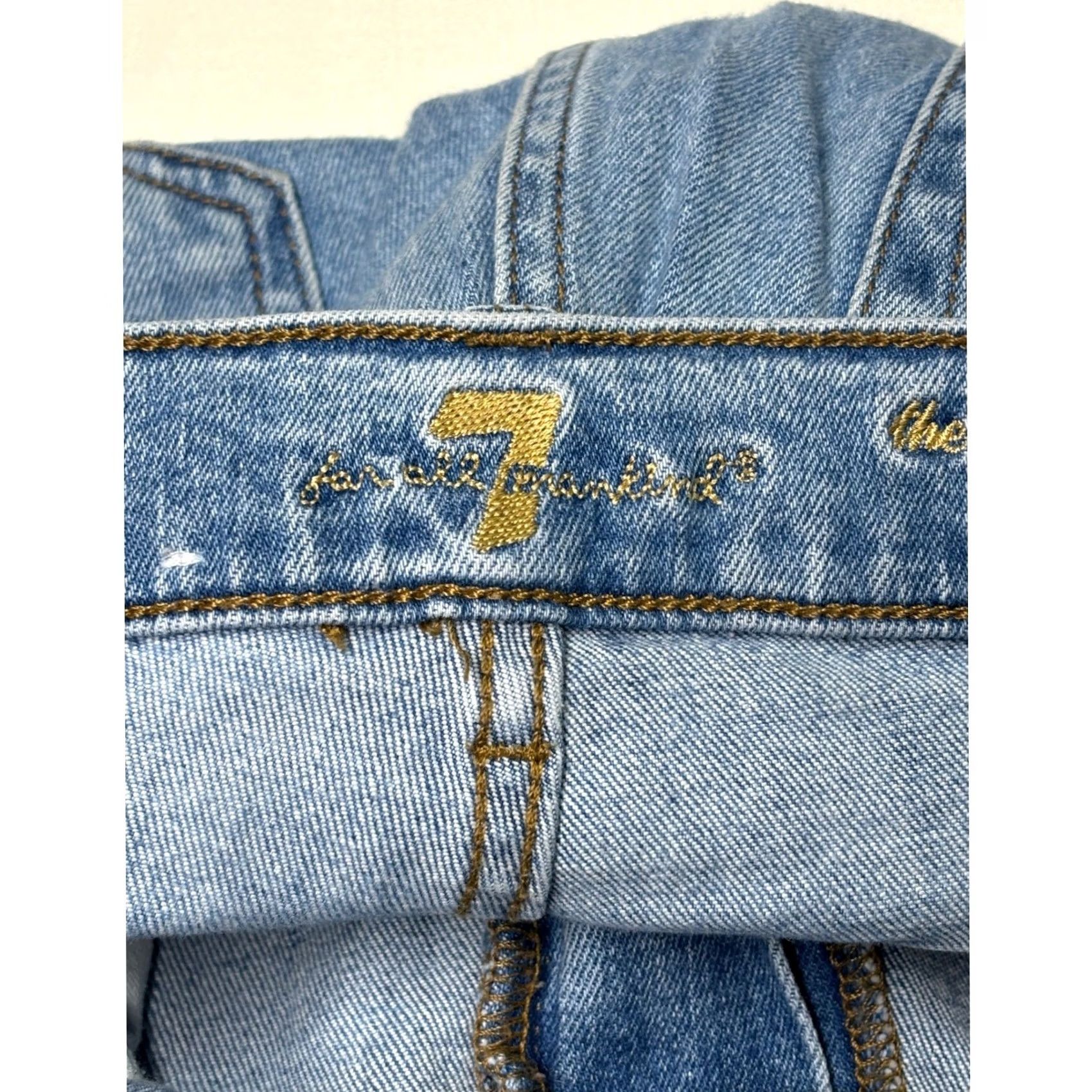 7 For All Mankind VINTAGE 7 For All Mankind High Waist Ankle Skinny Jeans Women's 25 Distressed Blue 27in Inseam Womens Jeans Size 42" / US 20 - 6 Thumbnail