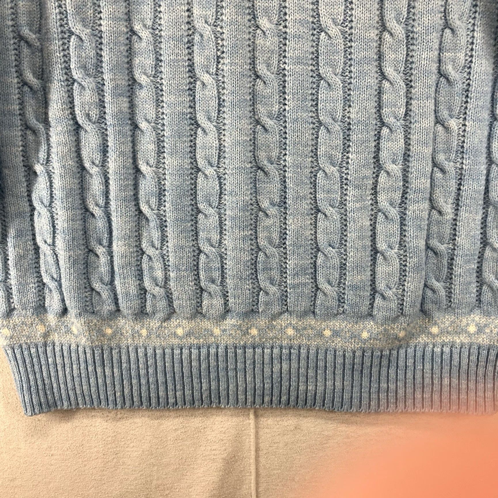 Jantzen VINTAGE Jantzen Sweater Women L Powder Blue Mixed Knit Snowflakes EUC Size L / US 10 / IT 46 - 7 Thumbnail