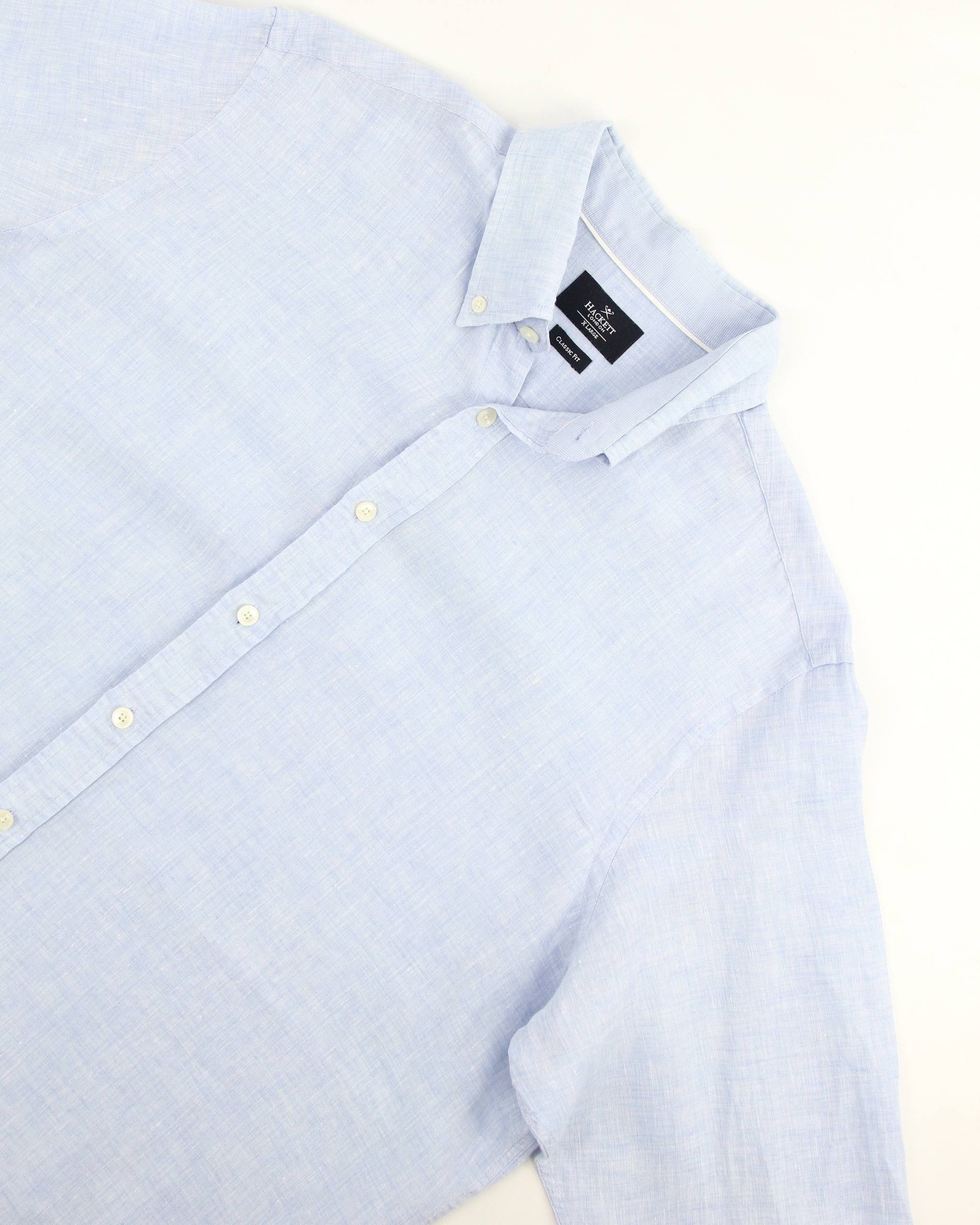 Hackett HACKETT LONDON Linen blue shirt Size US XL / EU 56 / 4 - 6 Thumbnail