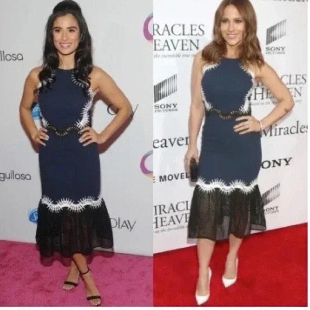 Jonathan Simkhai Jonathan Simkhai Embroidered Navy Mesh Midi Dress Size 6 Size M / US 6-8 / IT 42-44 - 5 Thumbnail