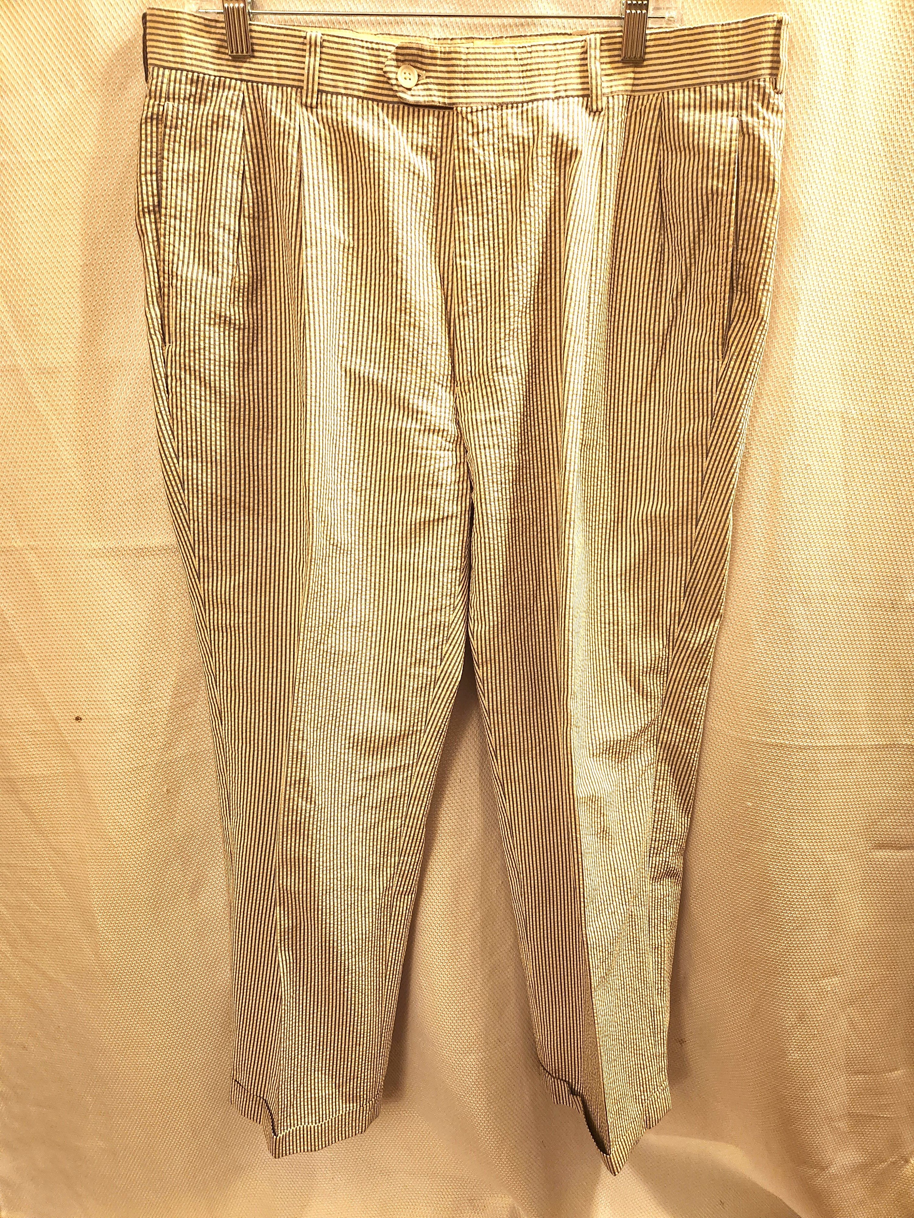 Jos. A. Bank 100% Cotton White and Gray Seersucker Suit Size 42R - 5 Thumbnail