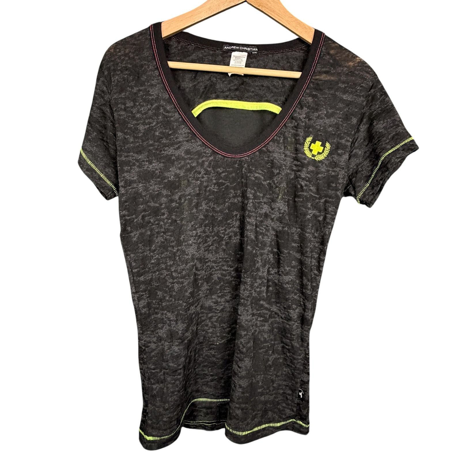 Andrew Christian Andrew Christian Men's Small Short Sleeve Open Back V Neck T Size US S / EU 44-46 / 1 - 7 Thumbnail