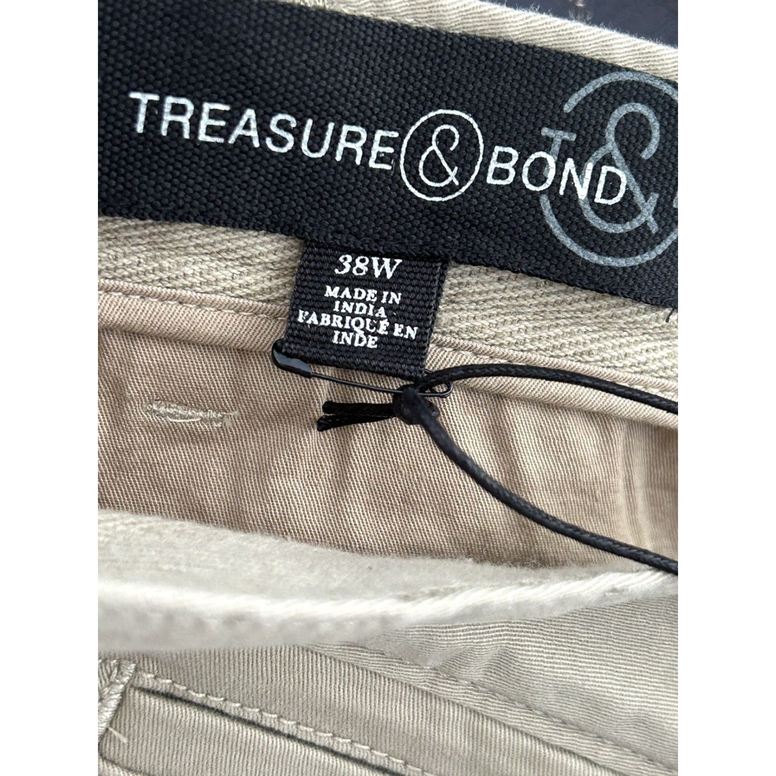 Treasure & Bond Treasure & Bond Mens Chino Shorts Flat Front Beige 38W Regular Cotton Blend Khaki Casual Shorts Mens 38 Beige Size US 38 / EU 54 - 6 Thumbnail