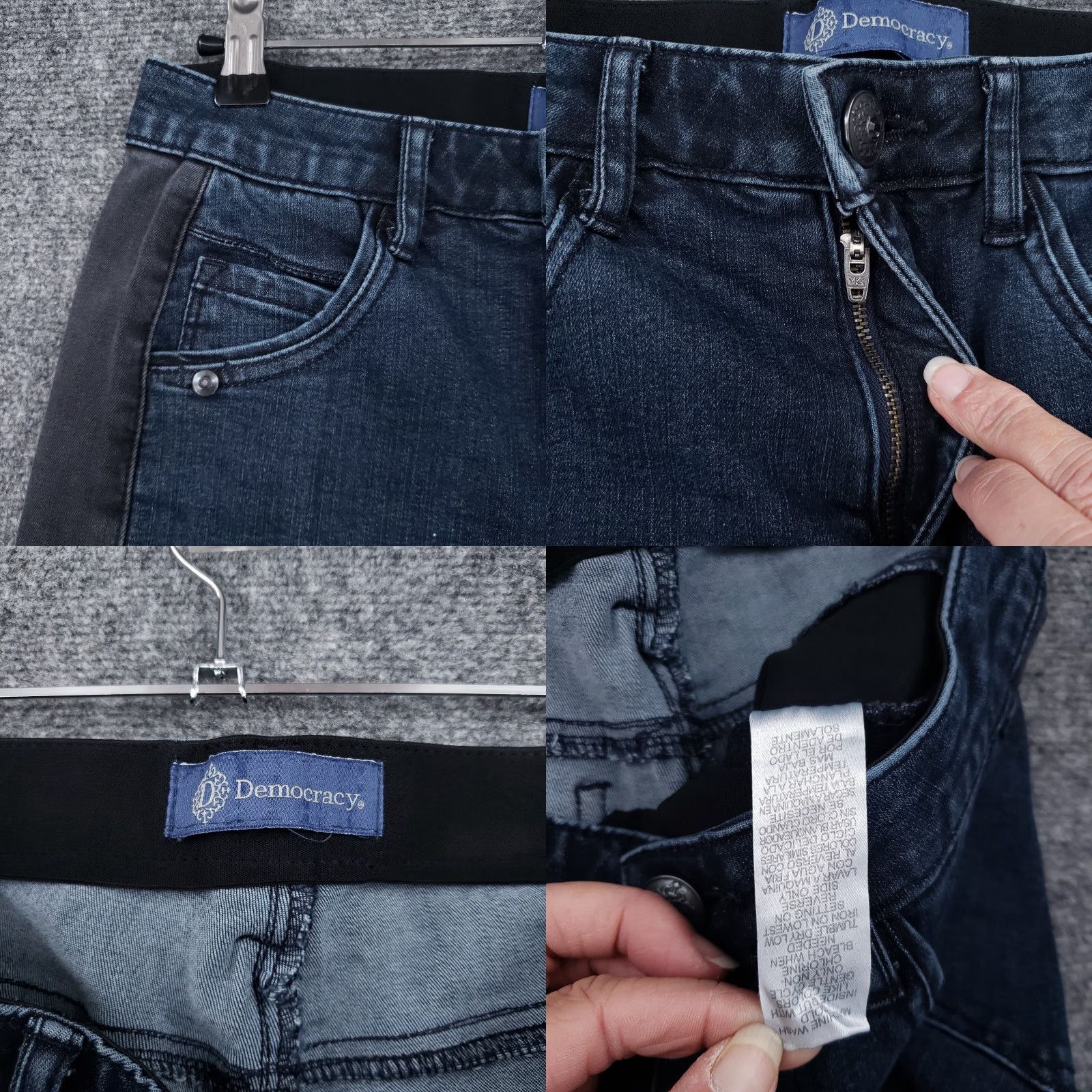 Vintage Democracy Jeans Womens 4 Blue Ab Solution Fit Skinny Stretch Mid Rise Denim Jeans Size 27" / US 4 / IT 40 - 8 Thumbnail