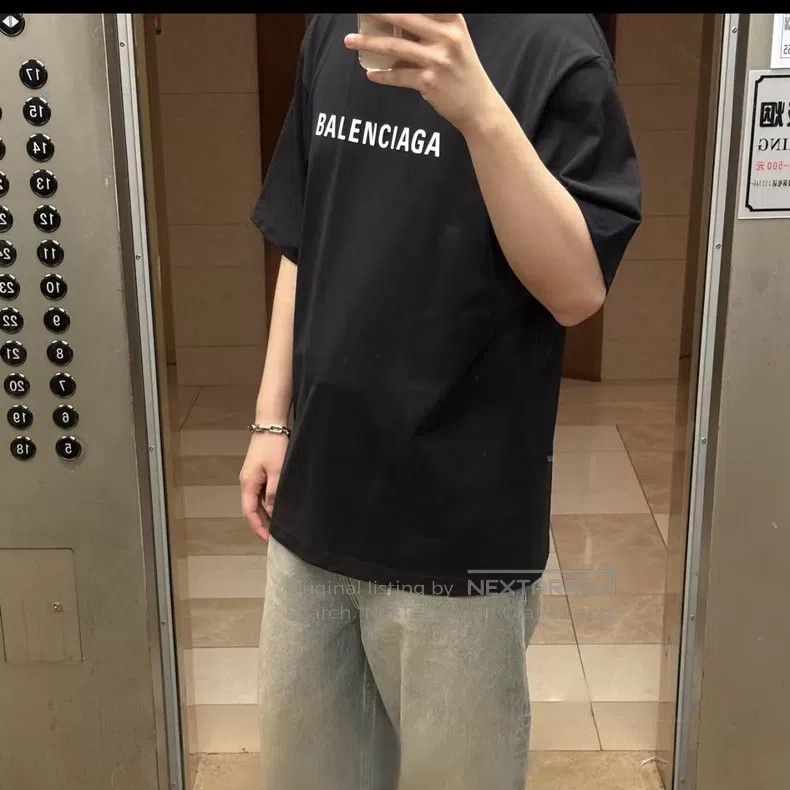 Balenciaga Balenciaga Black Short Sleeve T-Shirt with Logo Print Size US XS / EU 42 / 0 - 6 Thumbnail
