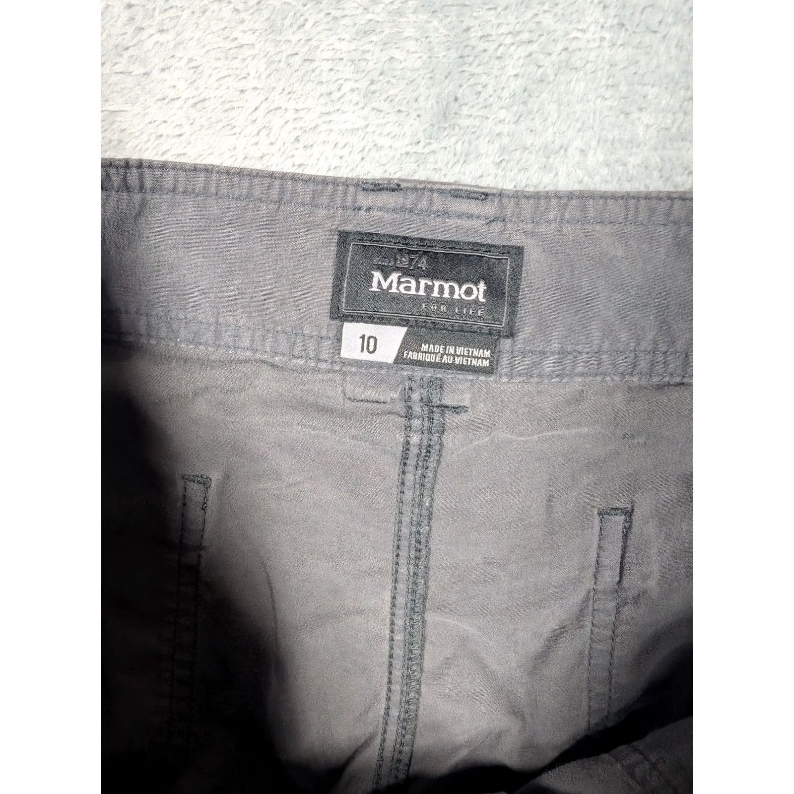 Marmot VINTAGE Marmot Pants Womens 10 Gray Convertible Cargo Twill Hiking Outdoor Stretch Size 32" / US 10 / IT 46 - 5 Thumbnail