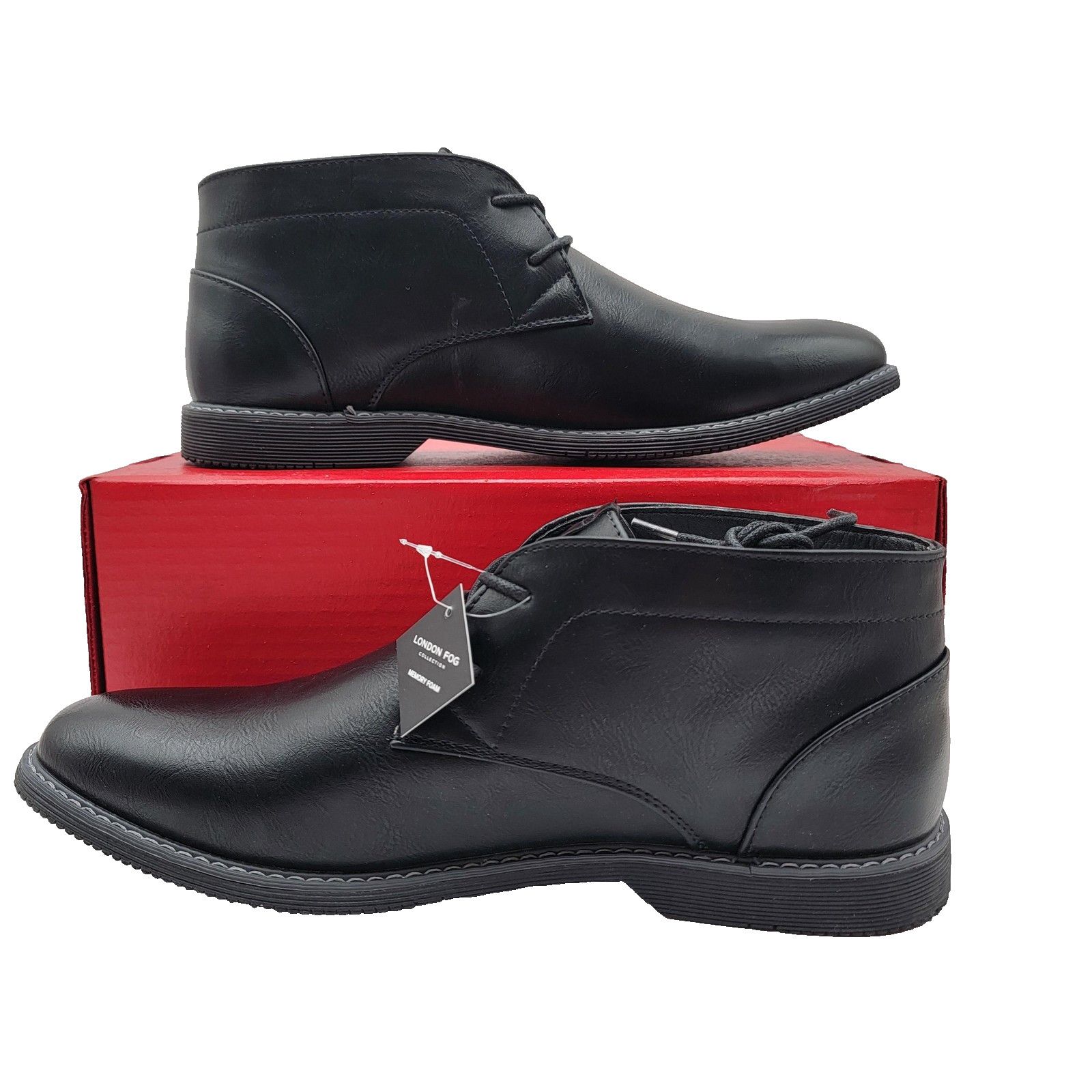 London Fog London Fog Blackburn Men Sz 11 Black Memory Foam Dress Boots Size US 11 / EU 44 - 2 Thumbnail