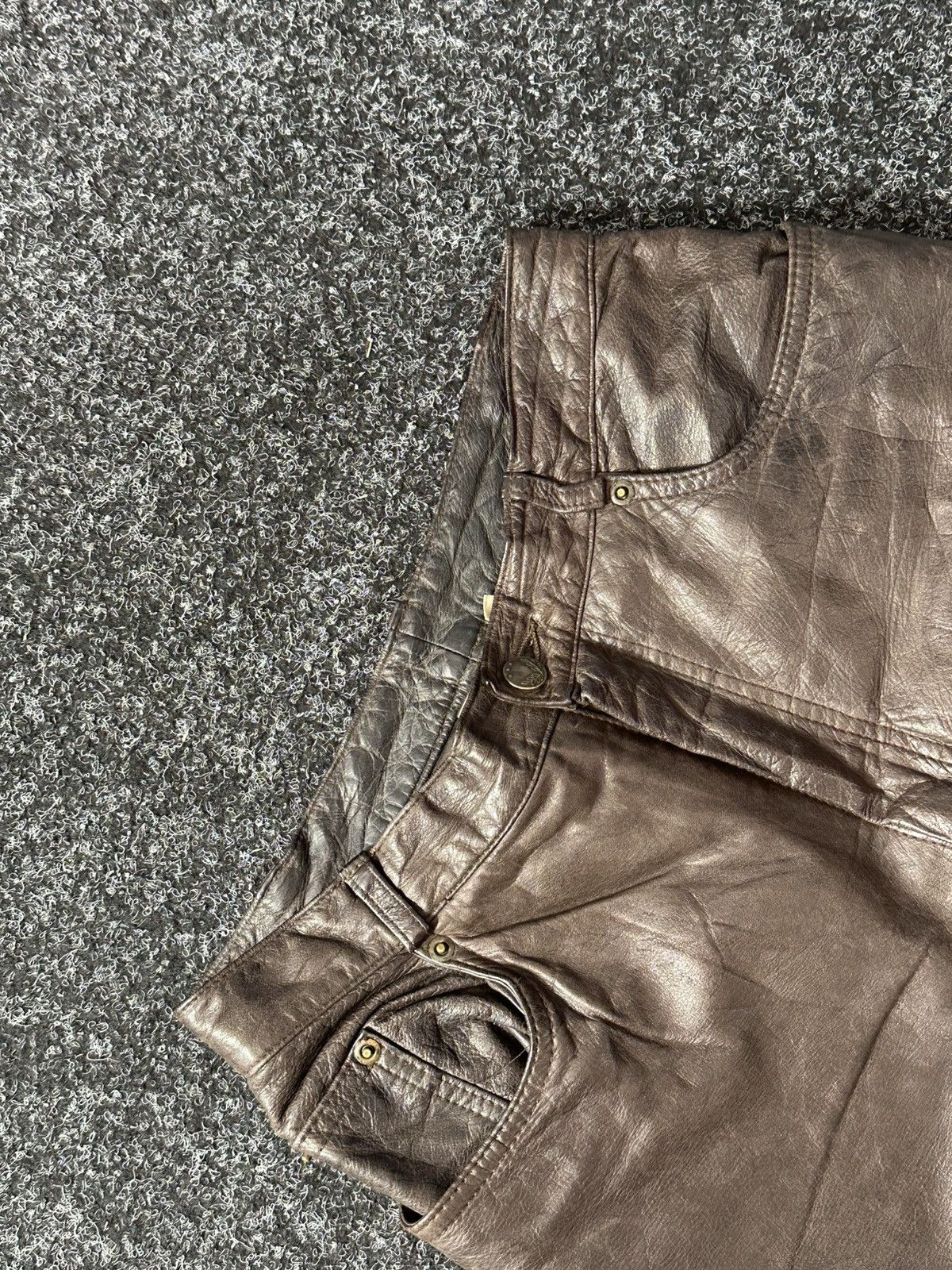 Cowboy Equipment 🚨GRAIL BOOTCUT BROWN Cowboy Biker Leather Pants Size US 27 - 5 Thumbnail