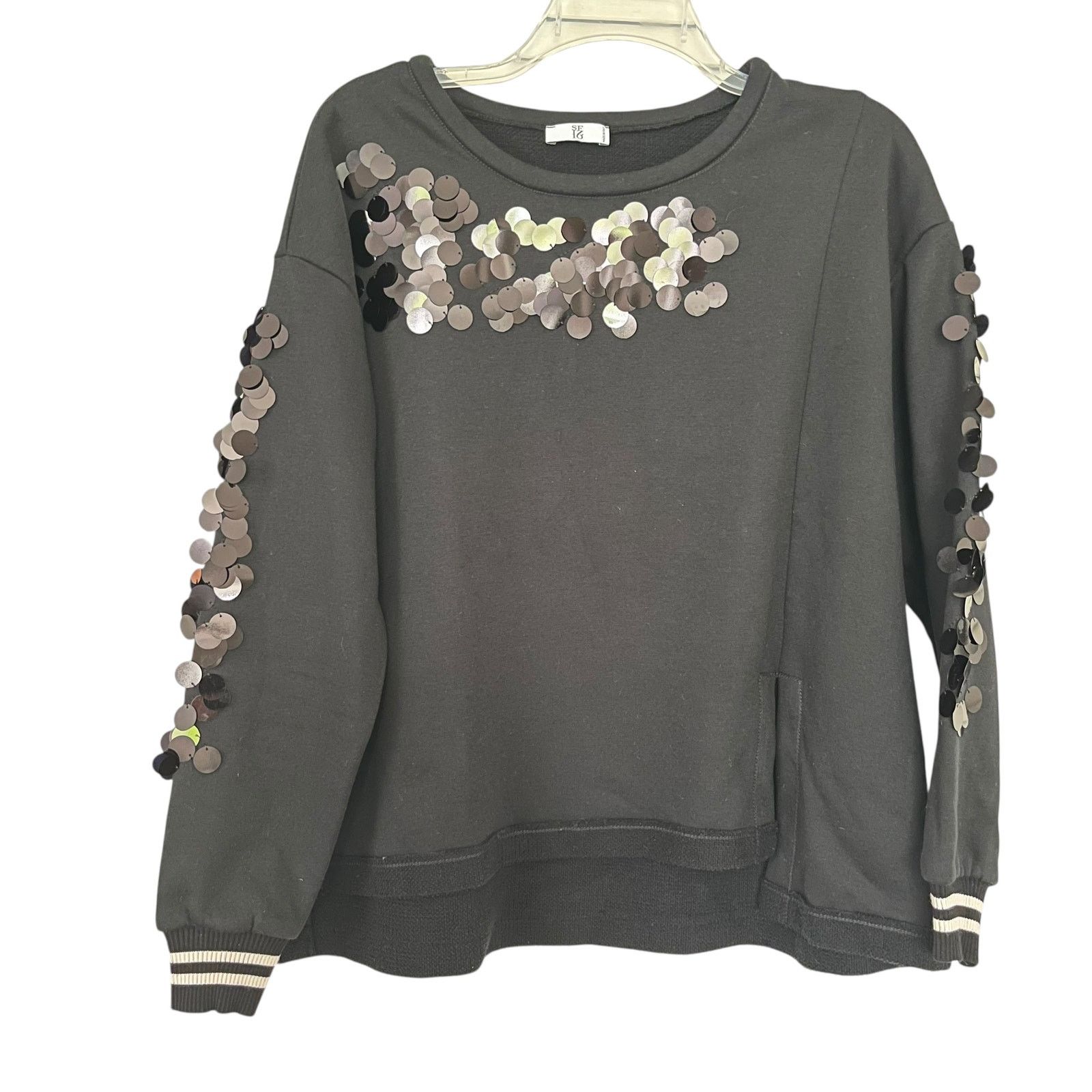 Other Sfizio Black Sequin Embellished Long Sleeve Sweatshirt Size M / US 6-8 / IT 42-44 - 1 Thumbnail