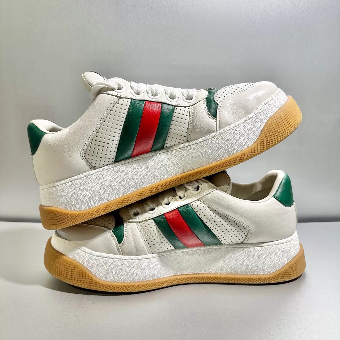 Gucci Gucci Screener White Green 44.5 EU LNIB Size US 11.5 / EU 44-45 - 4 Thumbnail
