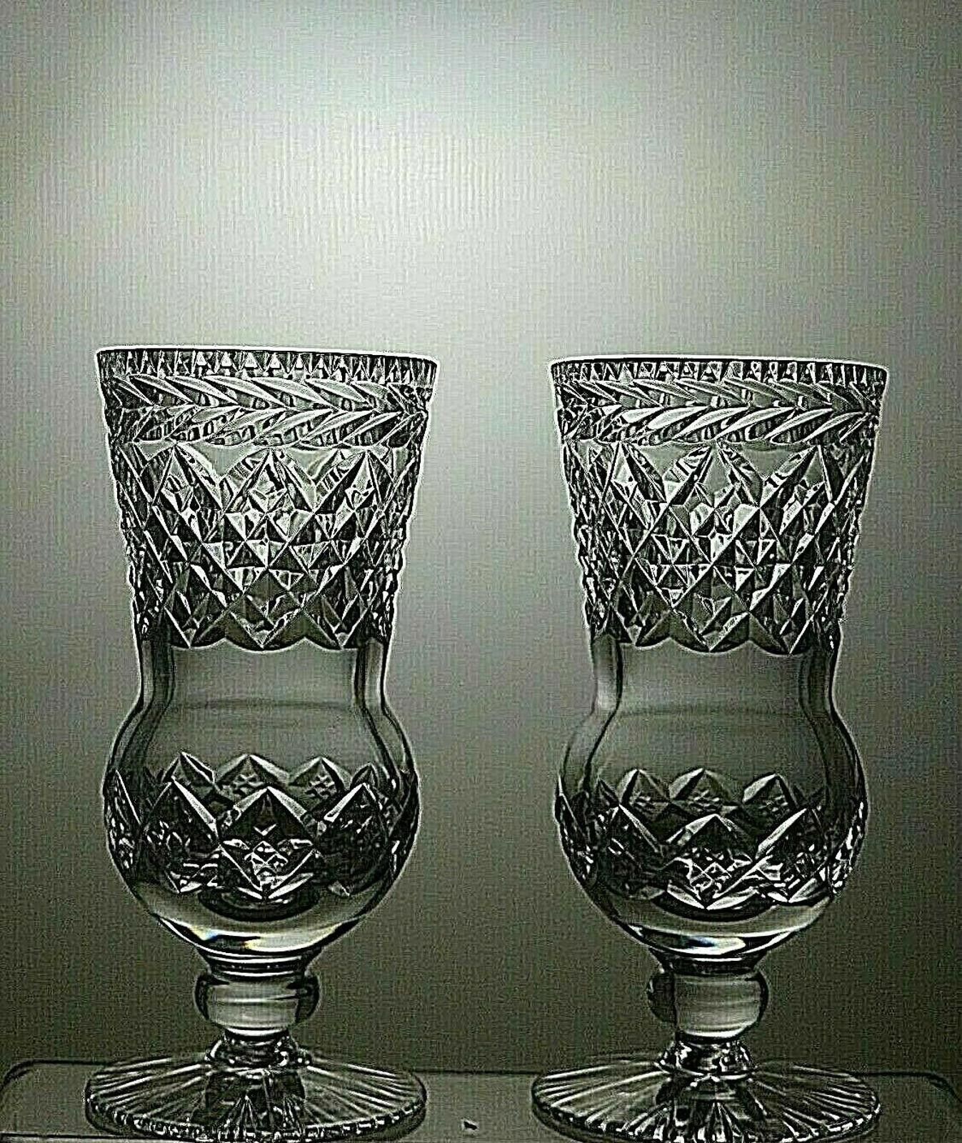 The Unbranded Brand Sterling Cut Glass Lead Crystal Set Of 2 Vases 6 1/2" Size ONE SIZE - 2 Thumbnail