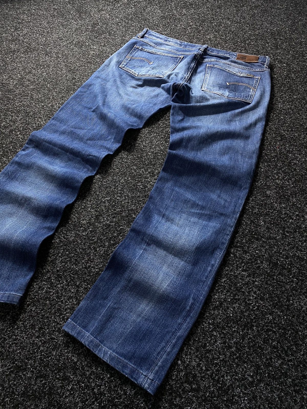 G-Star Vintage G Star RAW Flare Wide Leg Faded Wash Denim Size 31" - 9 Thumbnail