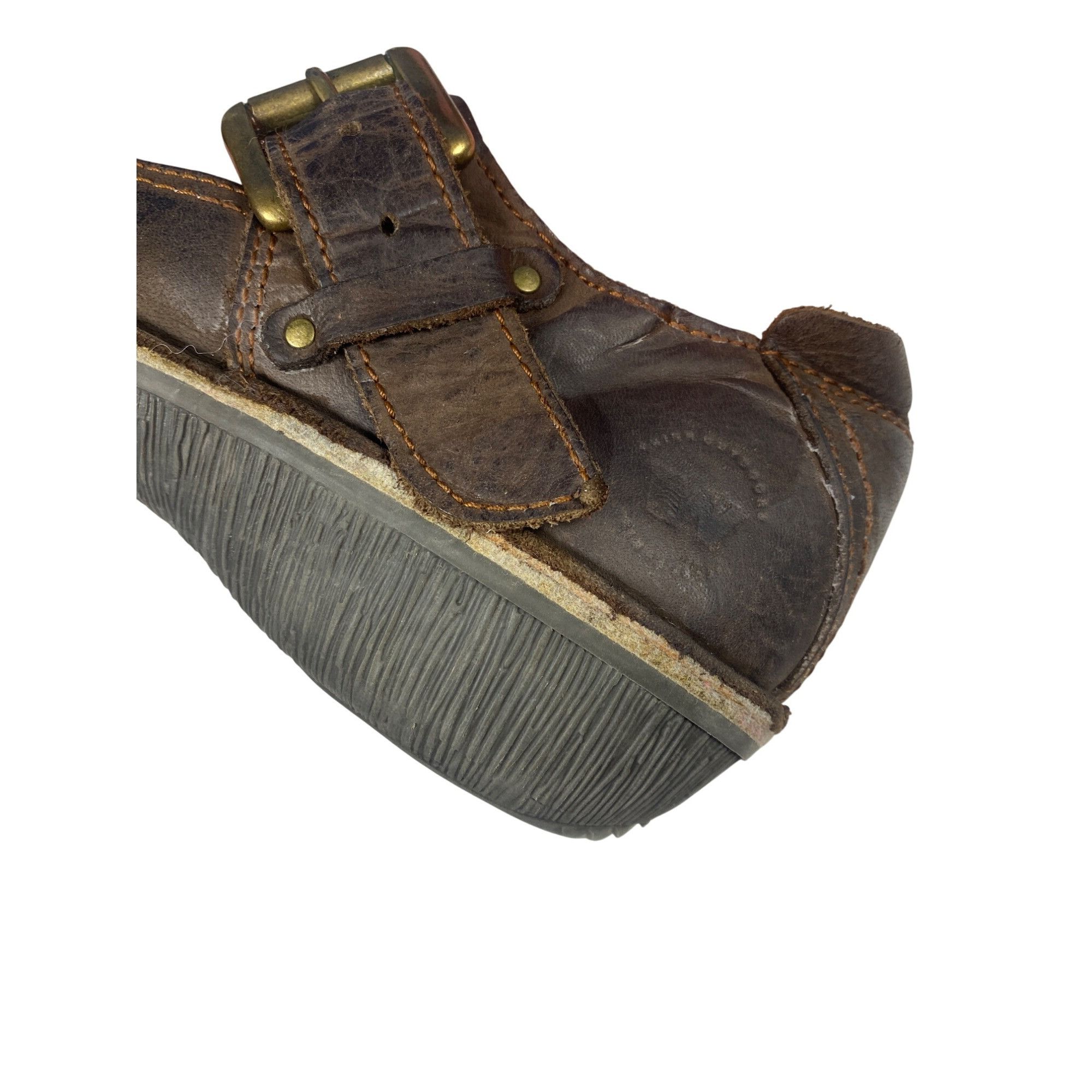 Other Weinbrenner‎ Brown Leather Buckle Strap Shoe Boho Cottage Pr Size US 10 / IT 40 - 7 Thumbnail