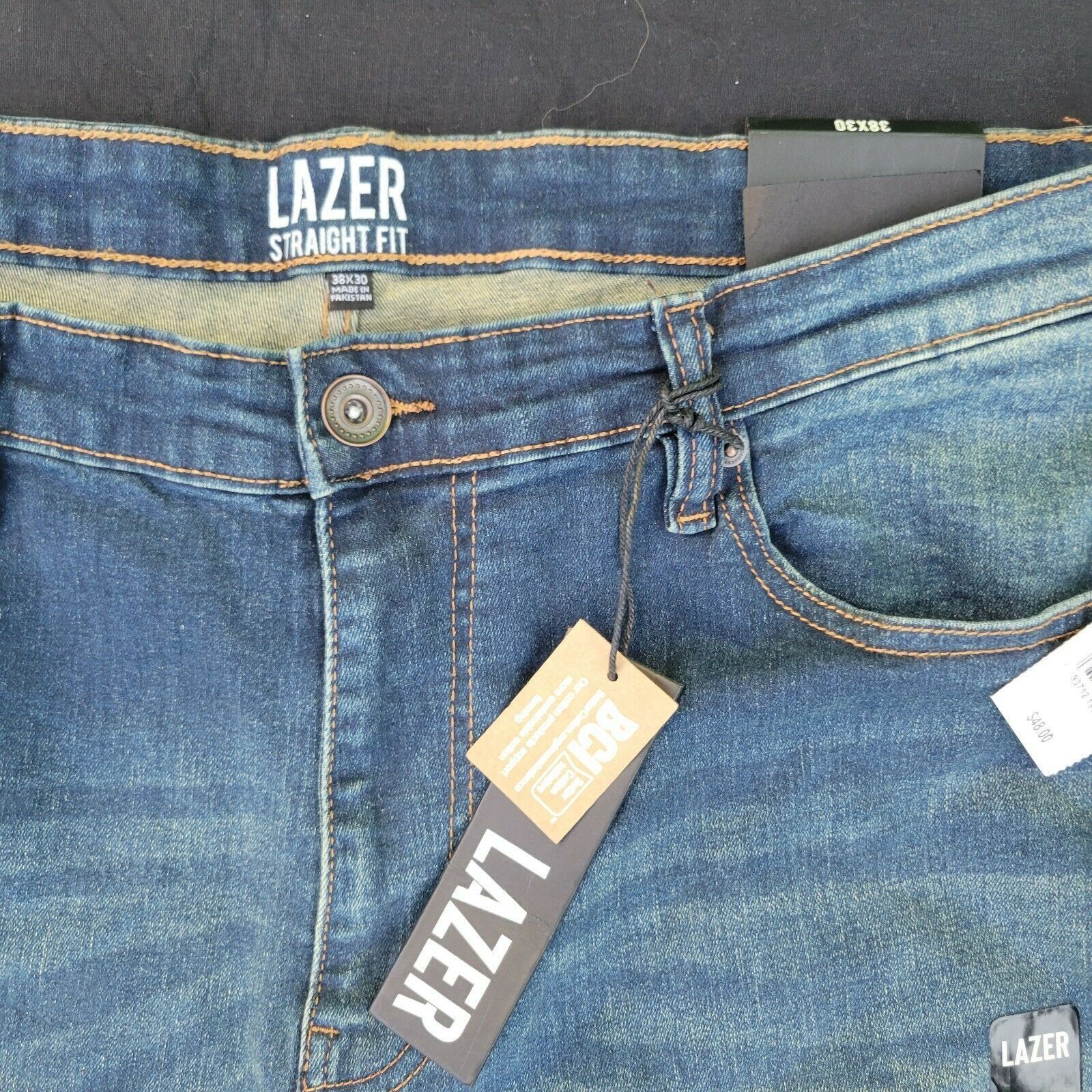 Other Men's Lazer Straight Fit Jeans. Size 38x30. Faded Blue. Size US 38 / EU 54 - 3 Thumbnail