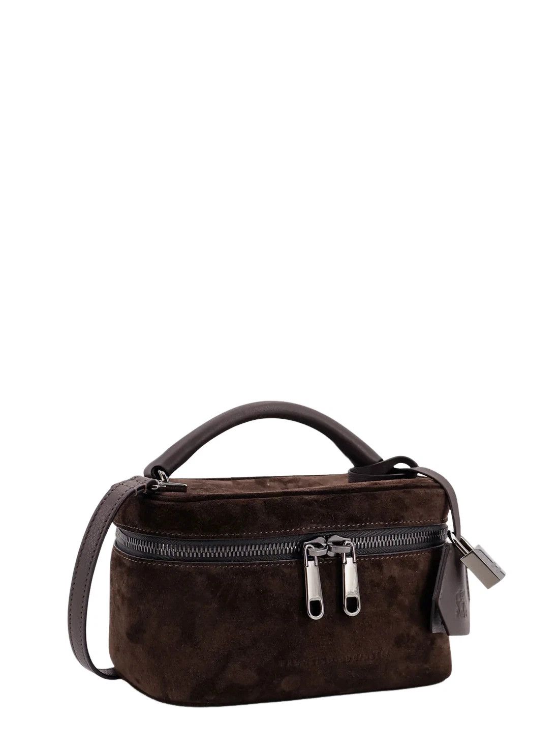 Brunello Cucinelli BRUNELLO CUCINELLI Brown Suede Vanity Bag New & Authentic Size ONE SIZE - 3 Thumbnail
