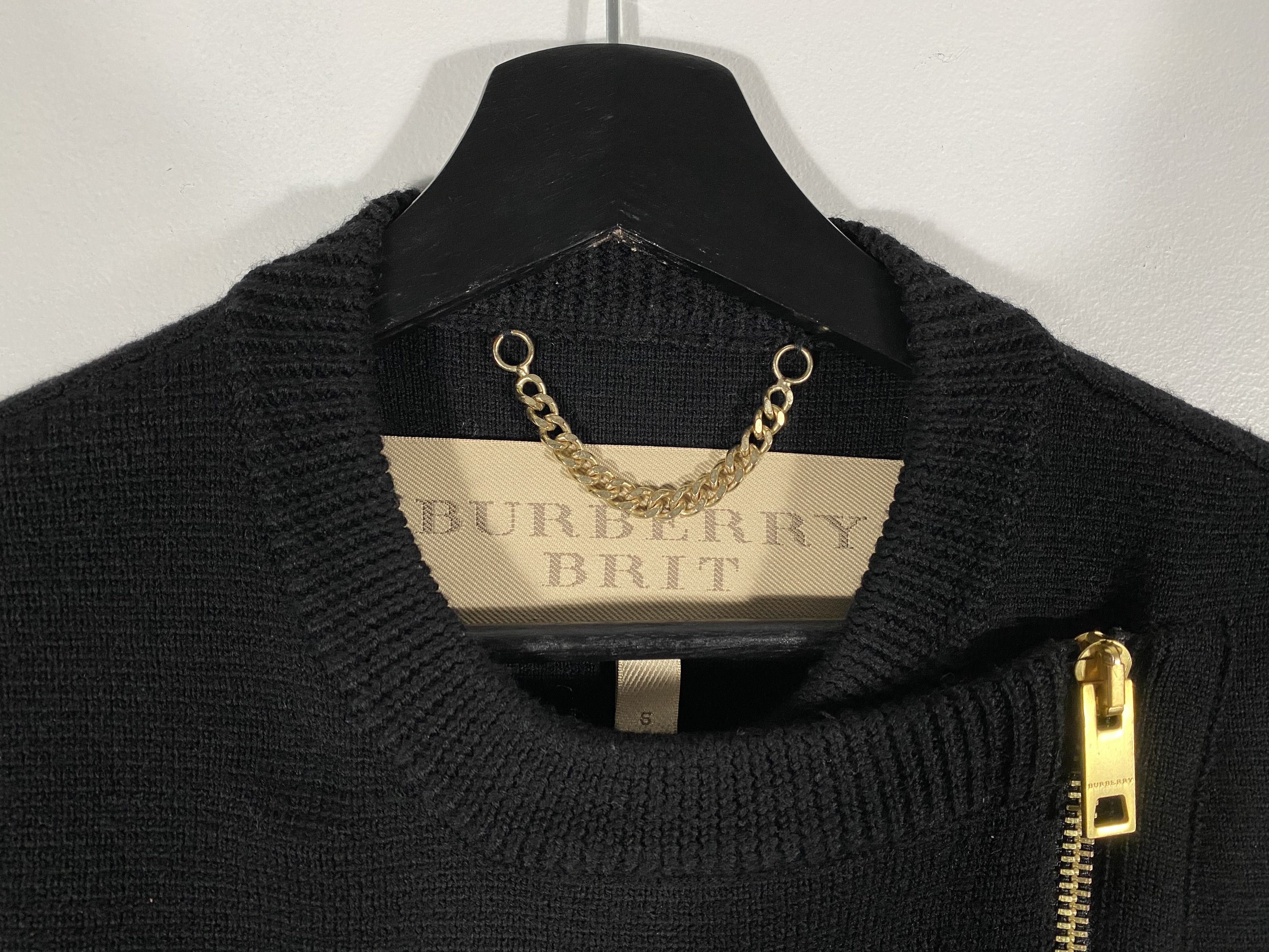 Burberry Burberry Brit Asymmetrical Biker knit sweater black Size S / US 4 / IT 40 - 6 Thumbnail