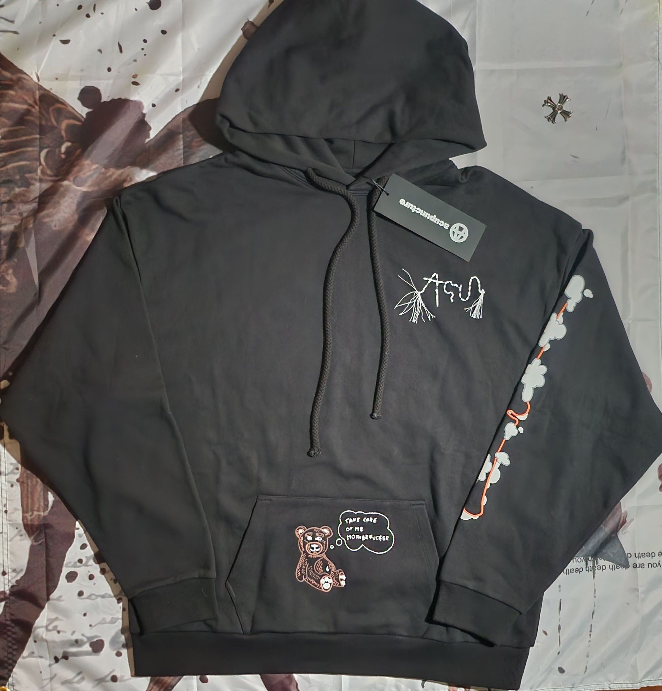 Acupuncture 1993 Embroidered Stuffed Animal Hoodie