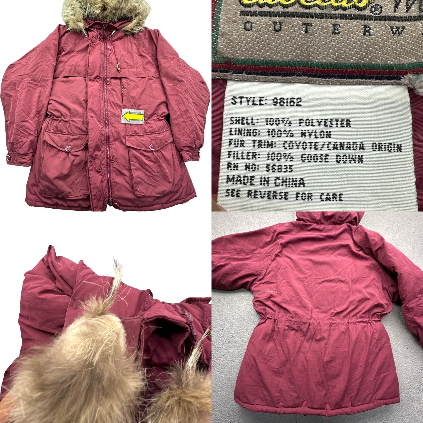 Vintage VINTAGE Cabela's Goose Down Parka Jacket Womens XL Fur Trim Hood Red Zip Puffer Jacket Size XL / US 12-14 / IT 48-50 - 8 Thumbnail