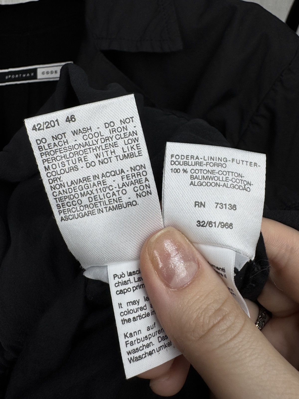 Sportmax Sportmax Code Max Mara black avant garde cotyon silk blazer Size XL / US 12-14 / IT 48-50 - 11 Thumbnail
