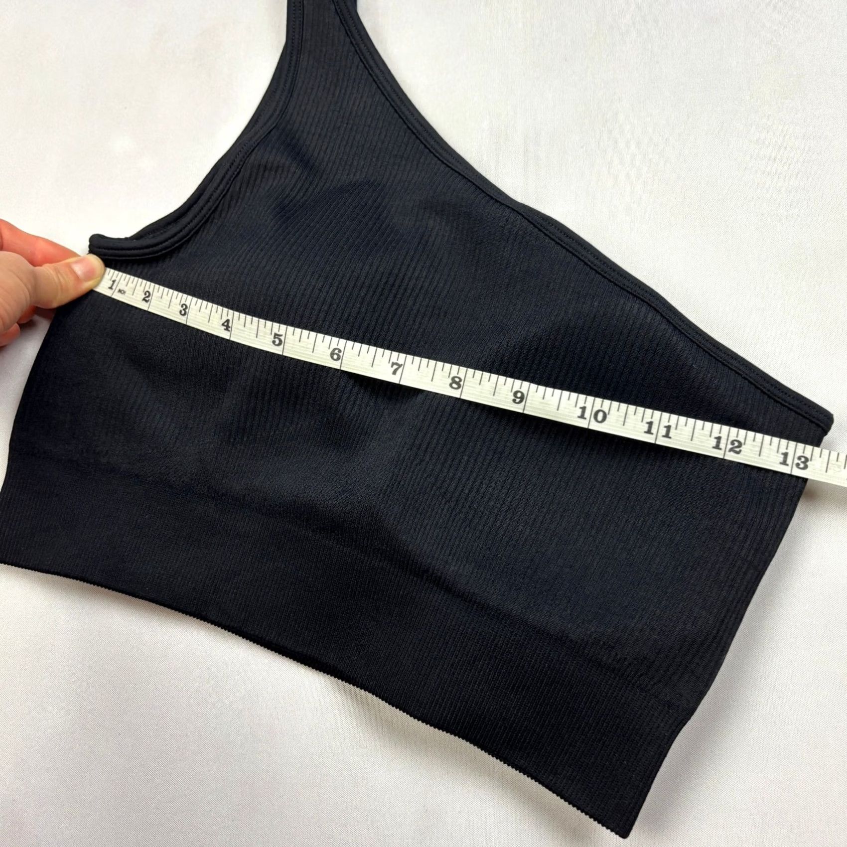 Vintage OQQ Ribbed One Shoulder Tank Top Medium Black Gym Workout Sculpting Yoga Pilates Women Size M / US 6-8 / IT 42-44 - 6 Thumbnail