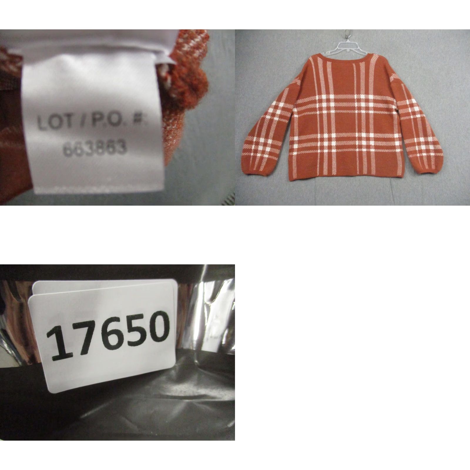 Vintage TRIBAL Women's Large Plaid Crew Neck Sweater Pullover Size L / US 10 / IT 46 - 9 Thumbnail