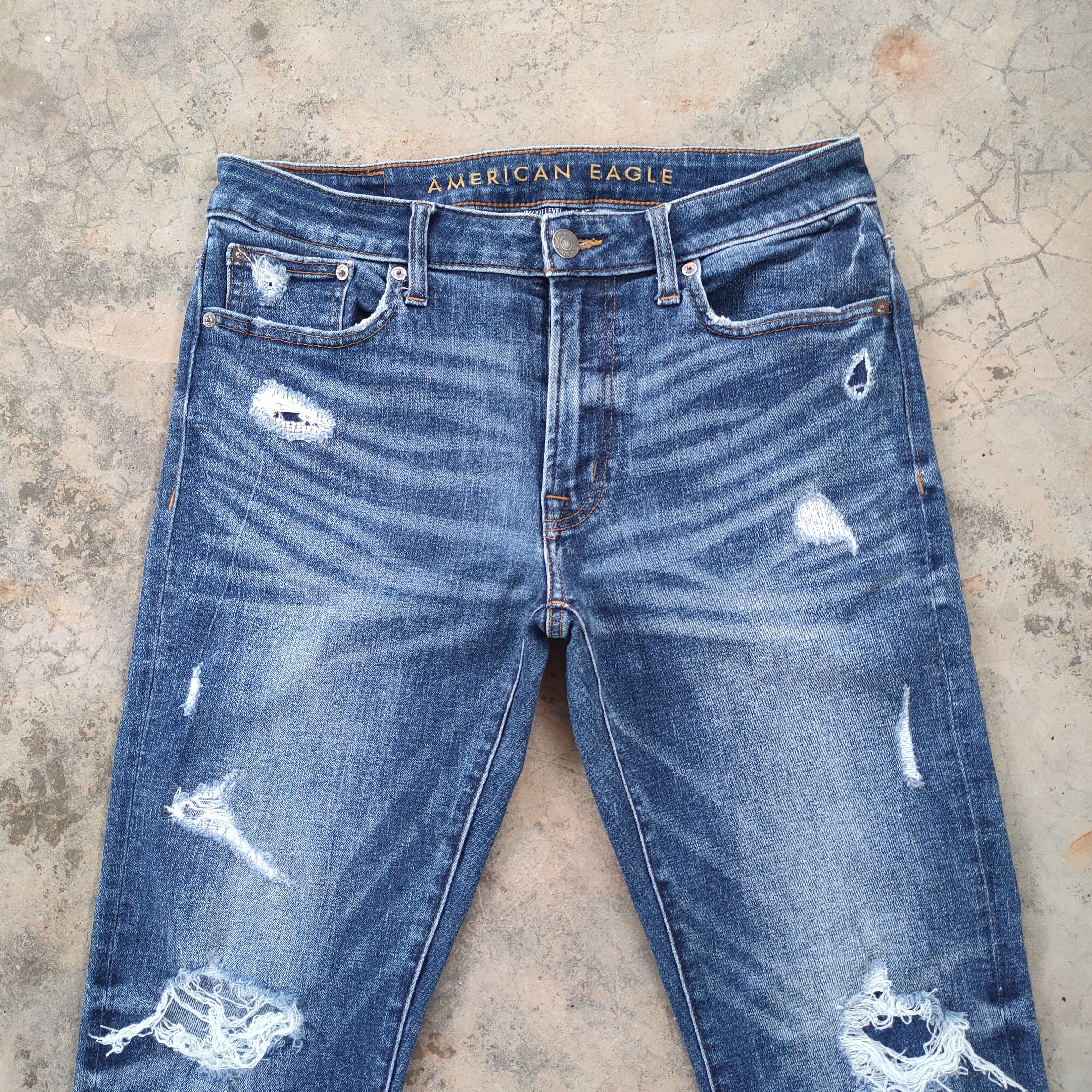 Japanese Brand × Jean × Vintage W32 VINTAGE JAPANESE SKINNY FADED DISTRESSED JEANS PANTS Size US 32 / EU 48 - 3 Thumbnail