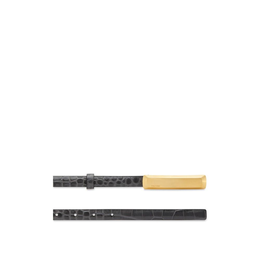 Tom Ford o1loc1c0425 WB265 Size: 80 / Stamped Crocodile Leather Belt Size ONE SIZE - 2 Thumbnail