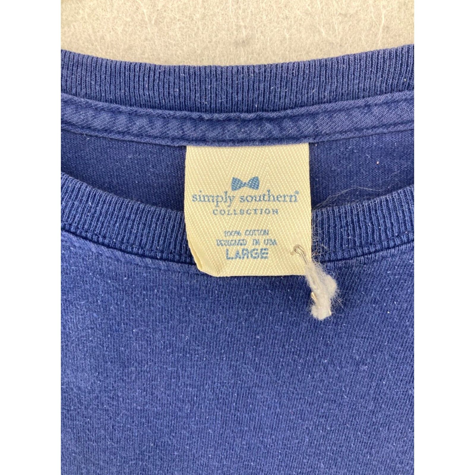 Vintage Simply Southern Women's T-Shirt Large Blue Graphic Print "Camping Is My Happy Place" Casual Crew Neck Size L / US 10 / IT 46 - 6 Thumbnail
