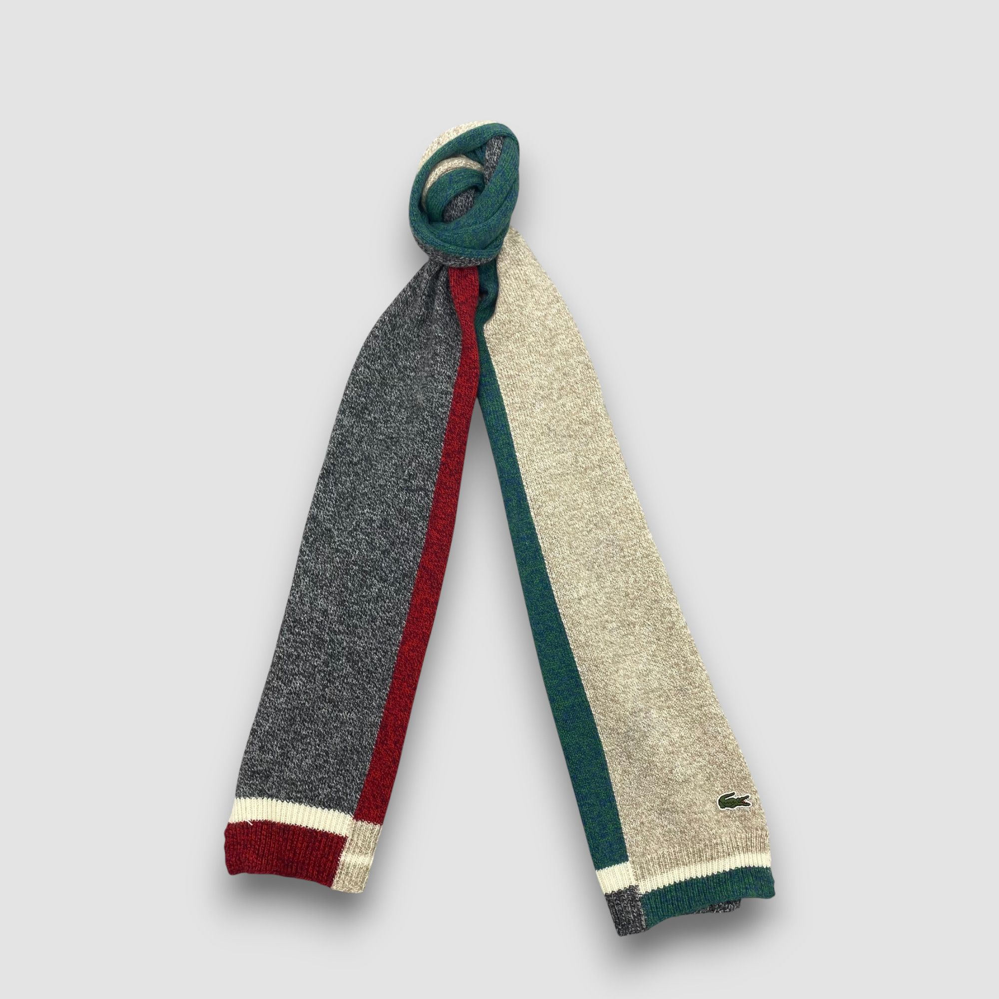Lacoste Vintage Lacoste Scarf Muffler Wool Ribbed Knit Scarves Size ONE SIZE - 1 Thumbnail