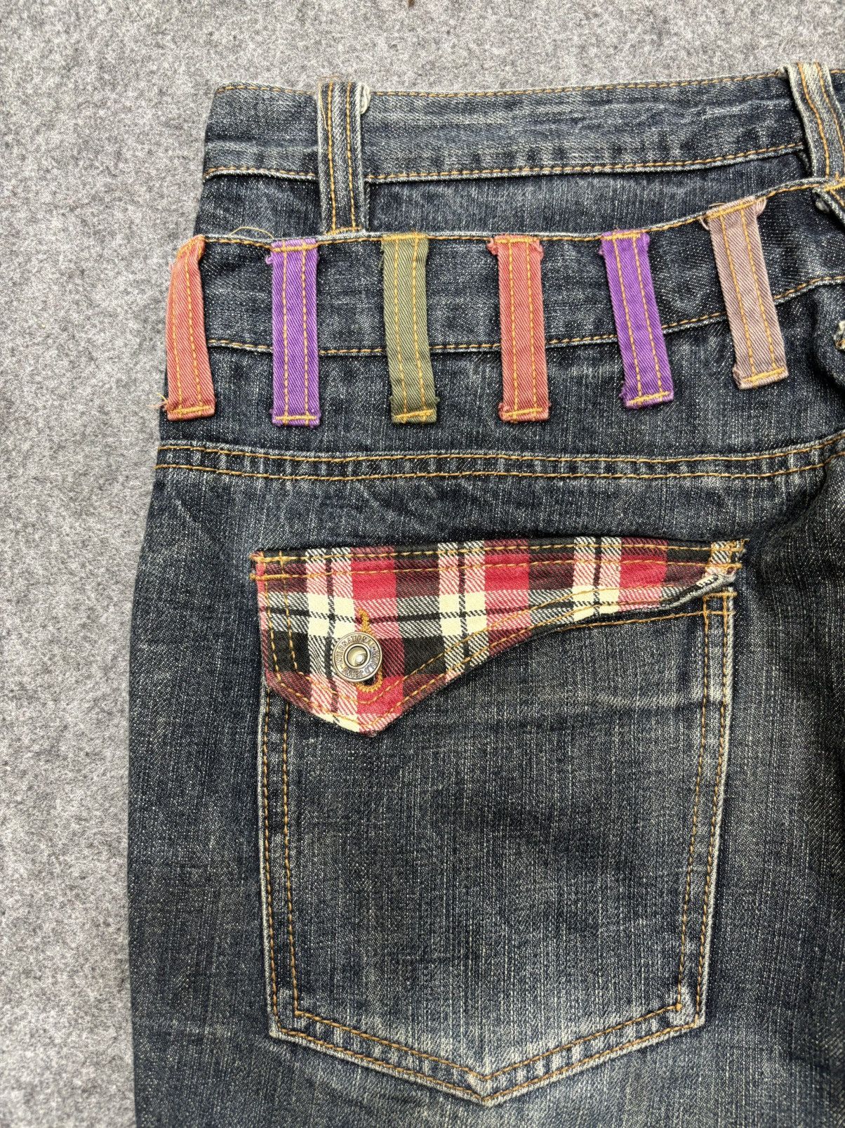 Japanese Brand 💥Double Waist💥Insane Nylaus Folding Fades Style Denim F657 Size US 33 - 17 Thumbnail