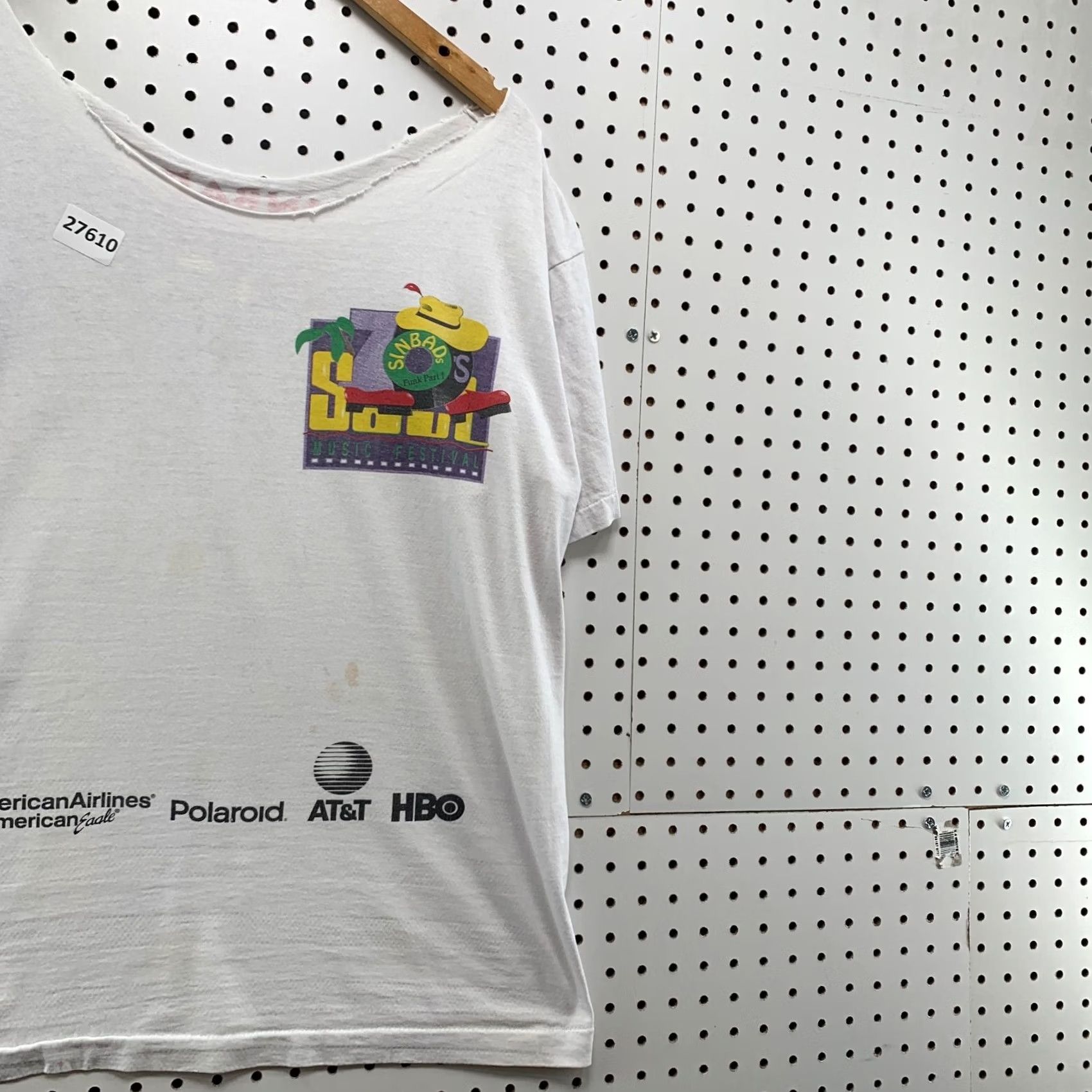Fruit Of The Loom Vintage Sinbad Soul Music Festival Shirt White Single Stitch Adult L Shirt Size US L / EU 52-54 / 3 - 4 Thumbnail